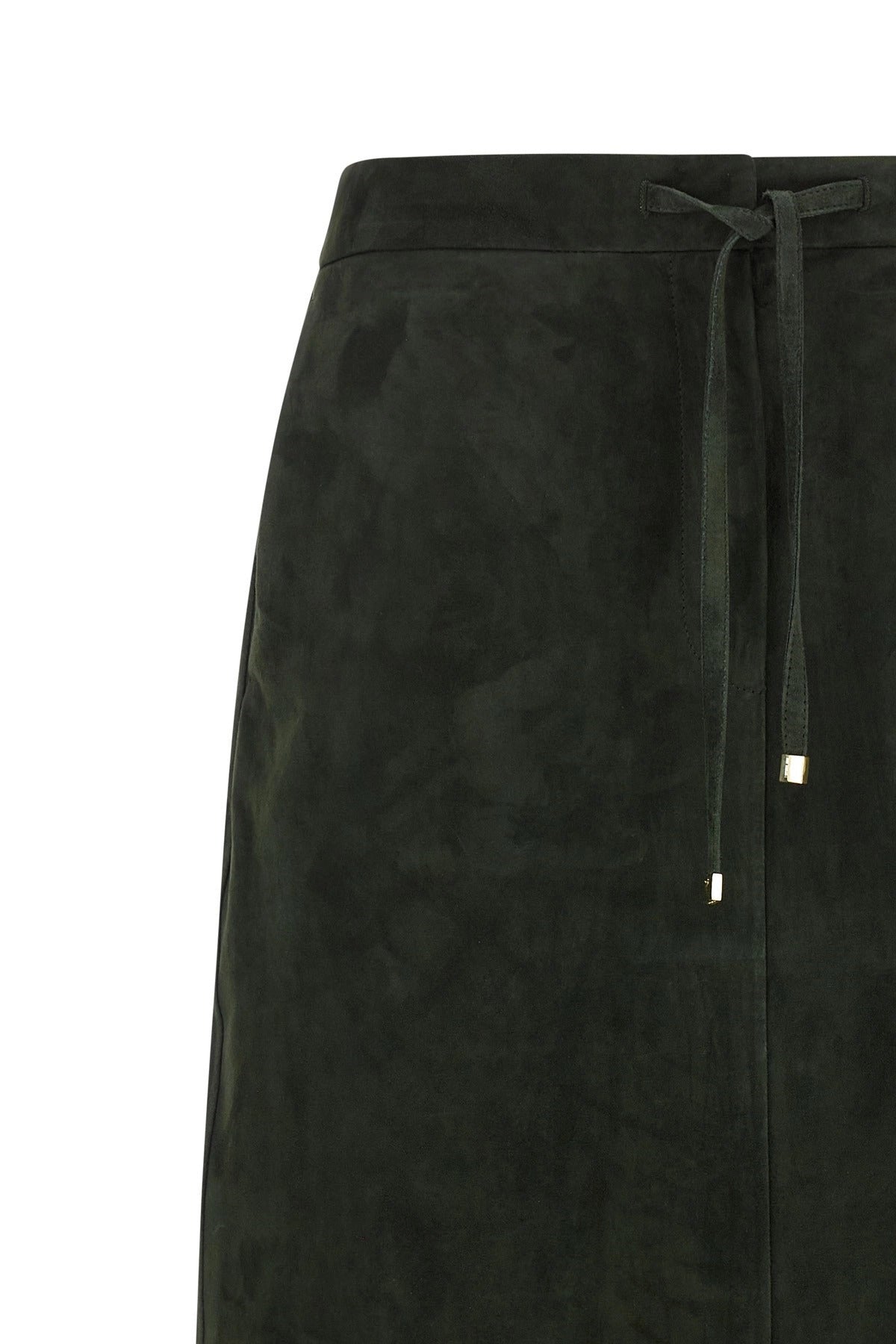 'S Max Mara Smmgazza 그린 스웨이드 스커트