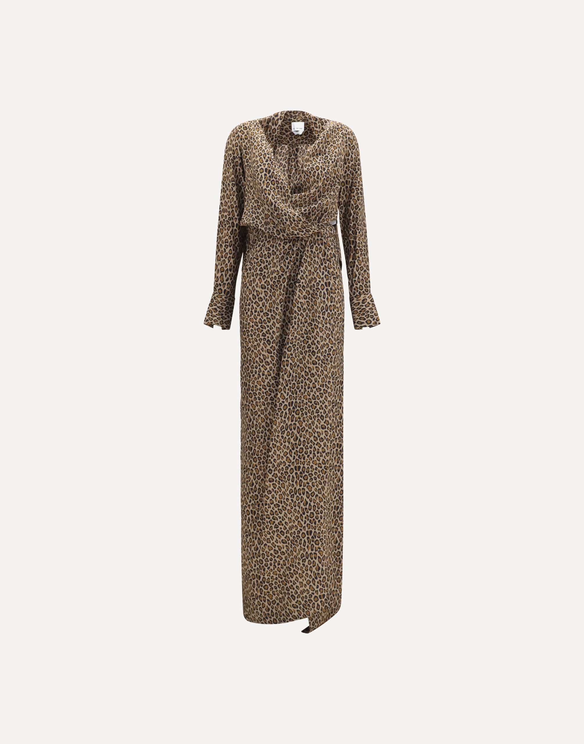 SA SU PHI SA SU PHI Leopard-Print Cross-Over Maxi Dress