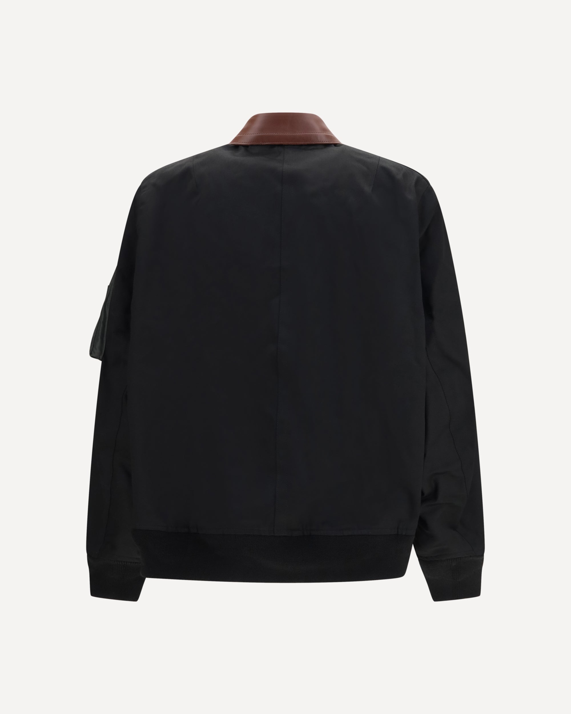 Sacai Cotton Bomber Jacket With Leather Details - alternate view