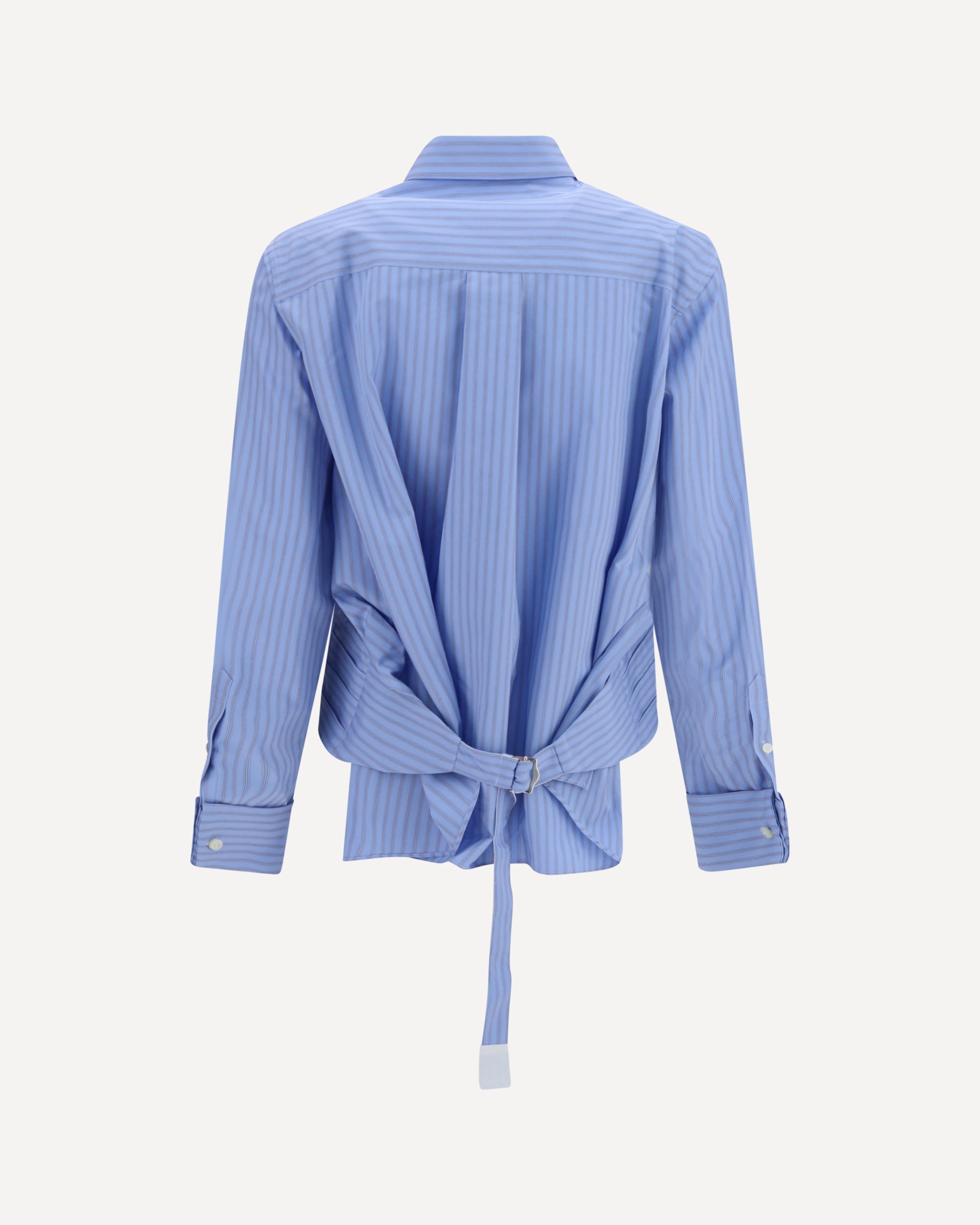 Sacai Camisa de popelina de algodón con cinturón - alternate view