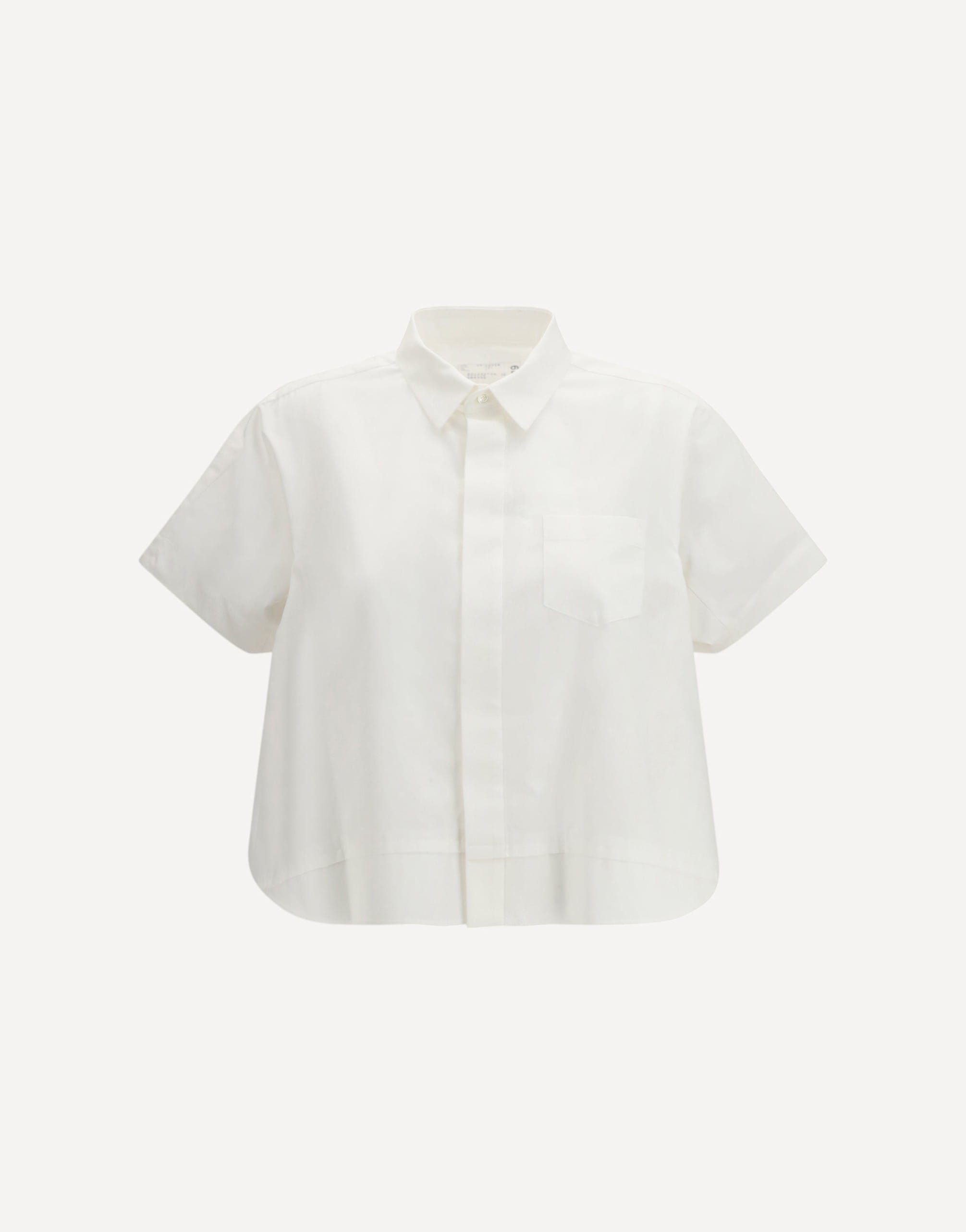 Sacai Cropped Cotton Short Sleeve Shirt