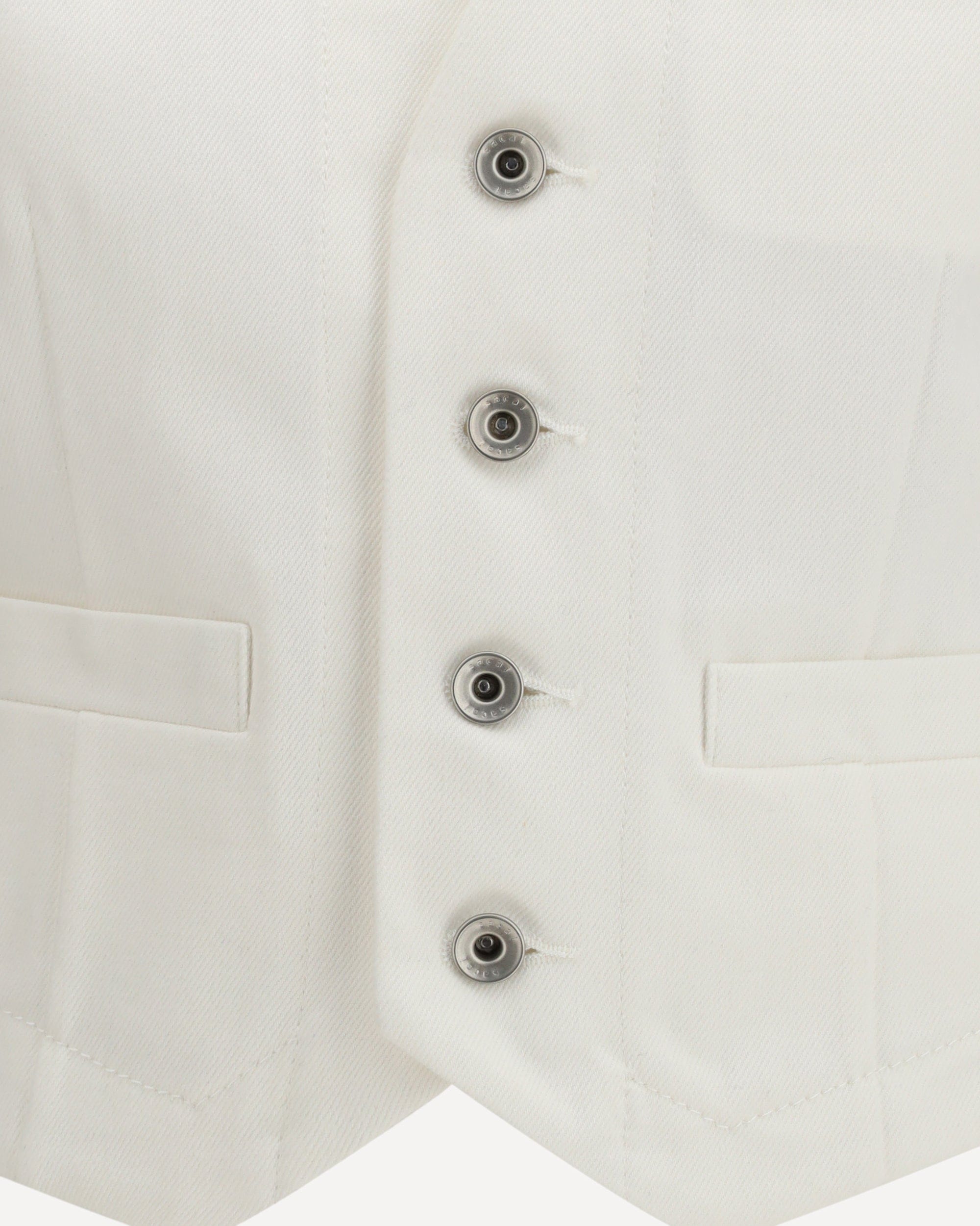 Sacai Denim Vest With Chiffon Back