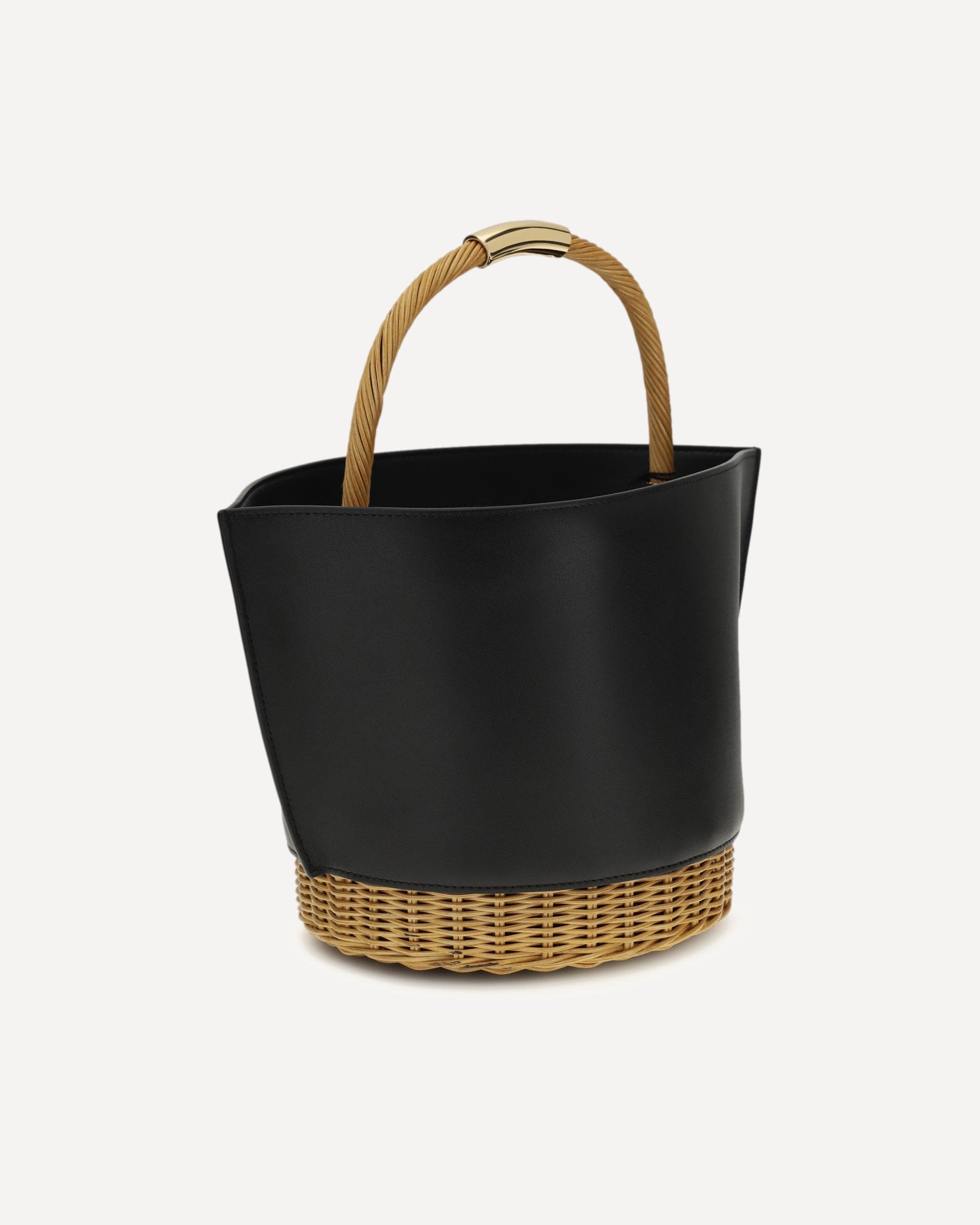 Sacai Leather And Rattan Tote Bag
