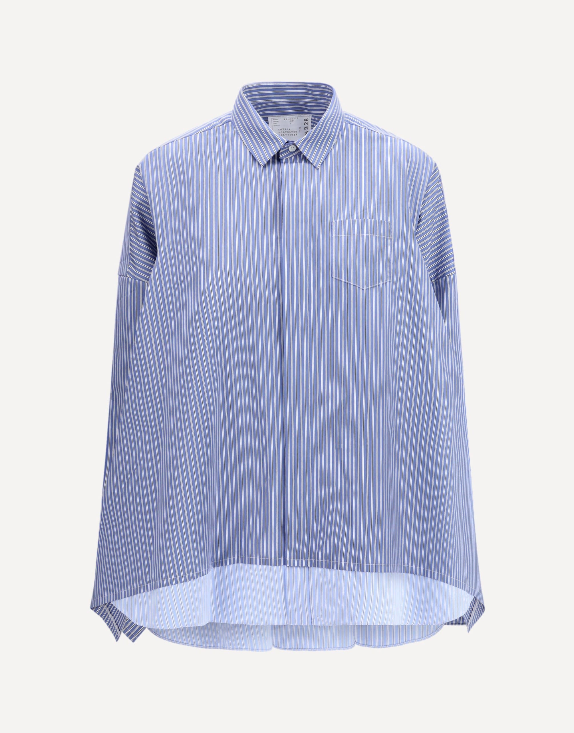 Sacai Striped Poplin Long Sleeve Shirt