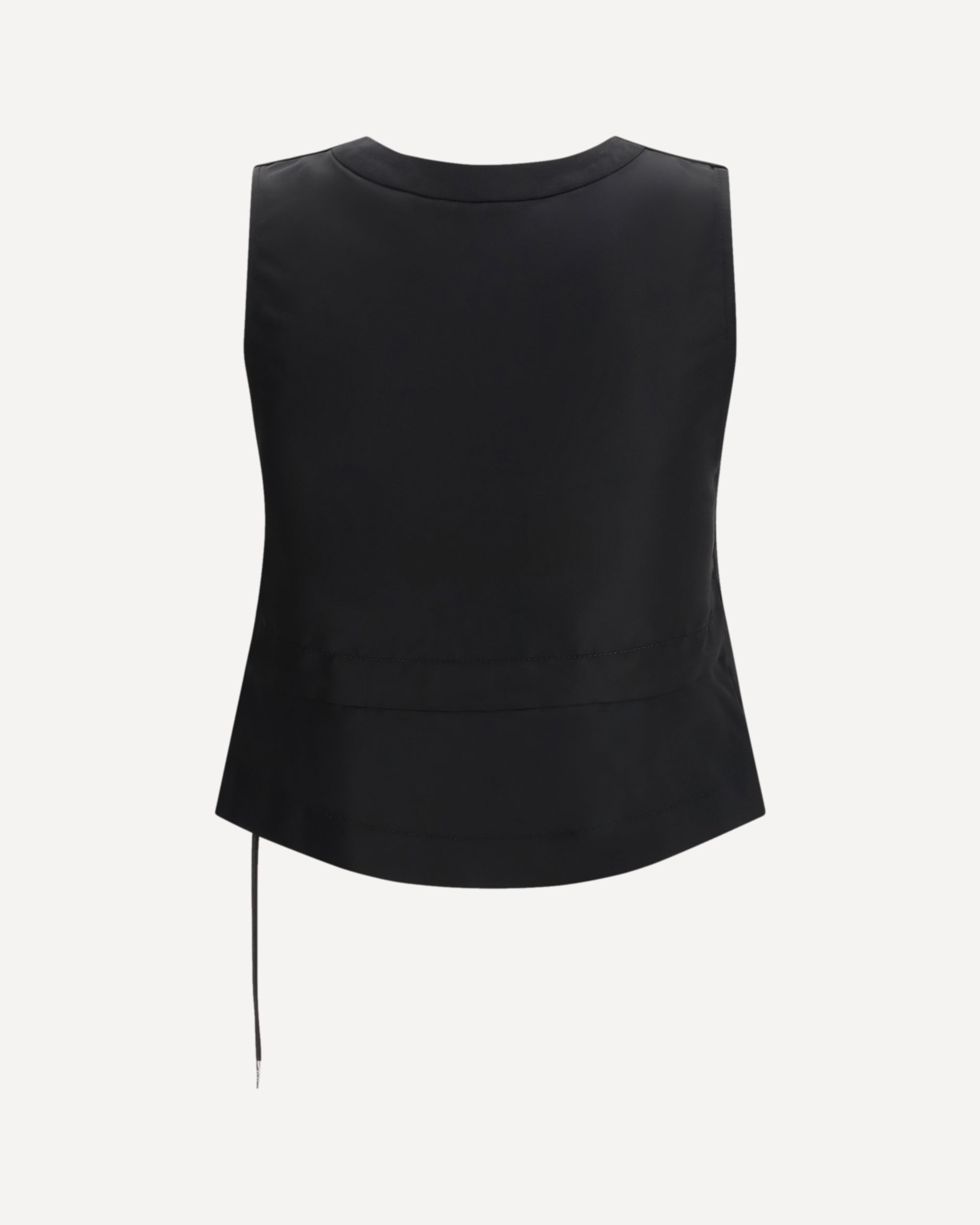 Sacai Twill V-Neck Vest With Drawstring