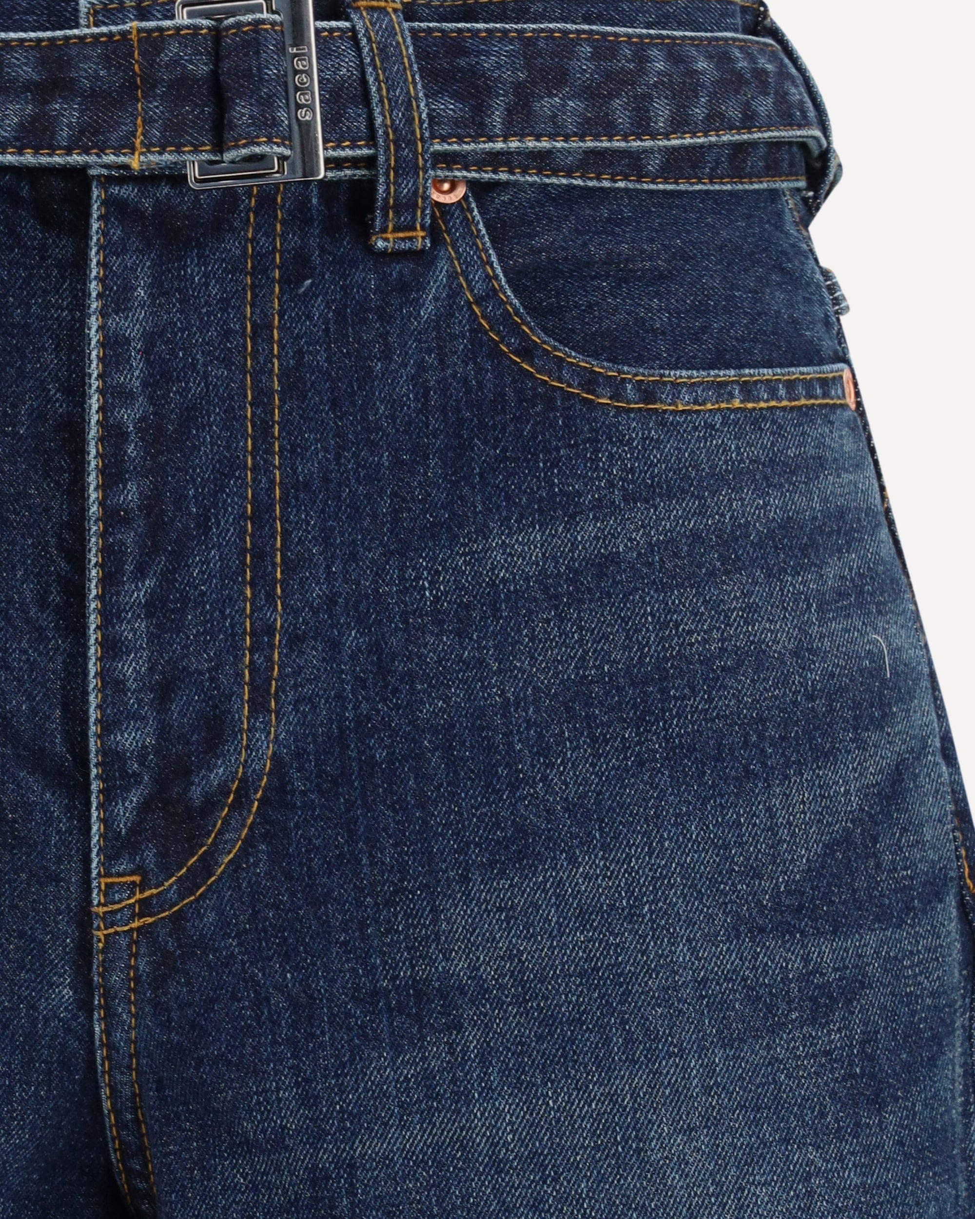 Sacai Wide-Leg Denim Jeans With Belt