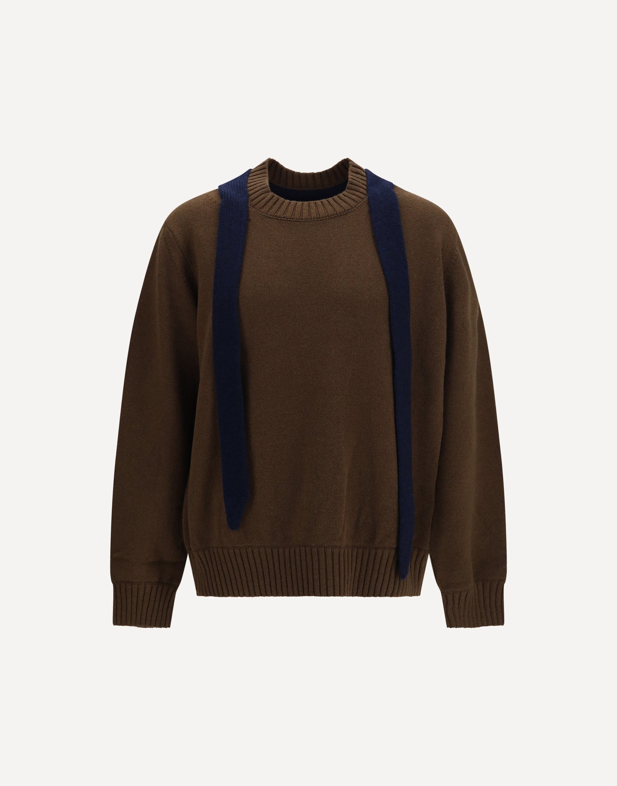 Sacai Wool Knit Cardigan With Scarf