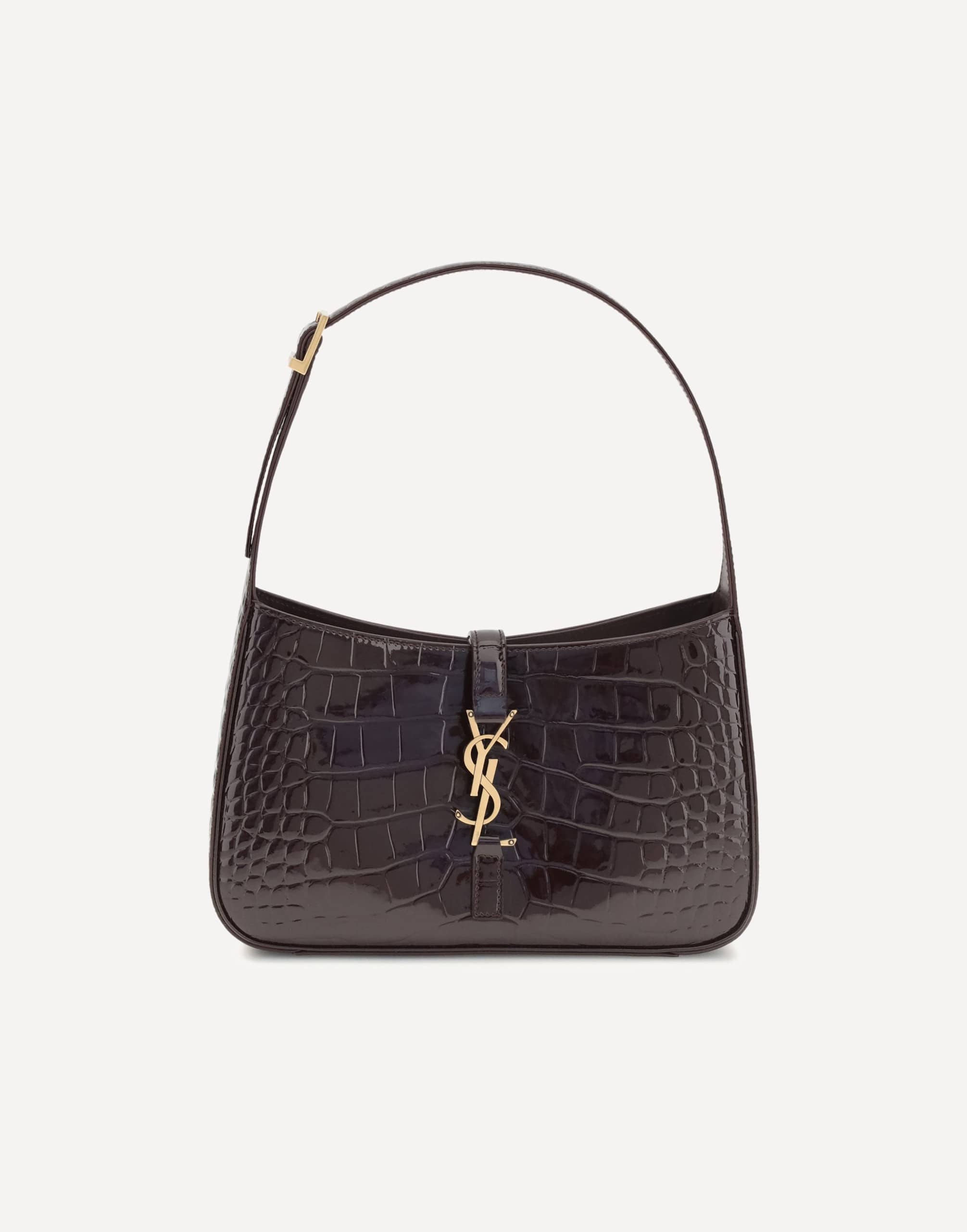 Saint Laurent 5 à 7 Shoulder Bag Crocodile-Embossed Patent Leather