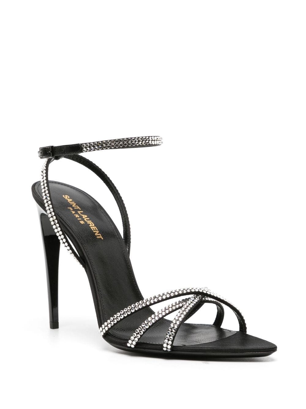 Saint Laurent Ava Rhinestone-Embellished Sandals