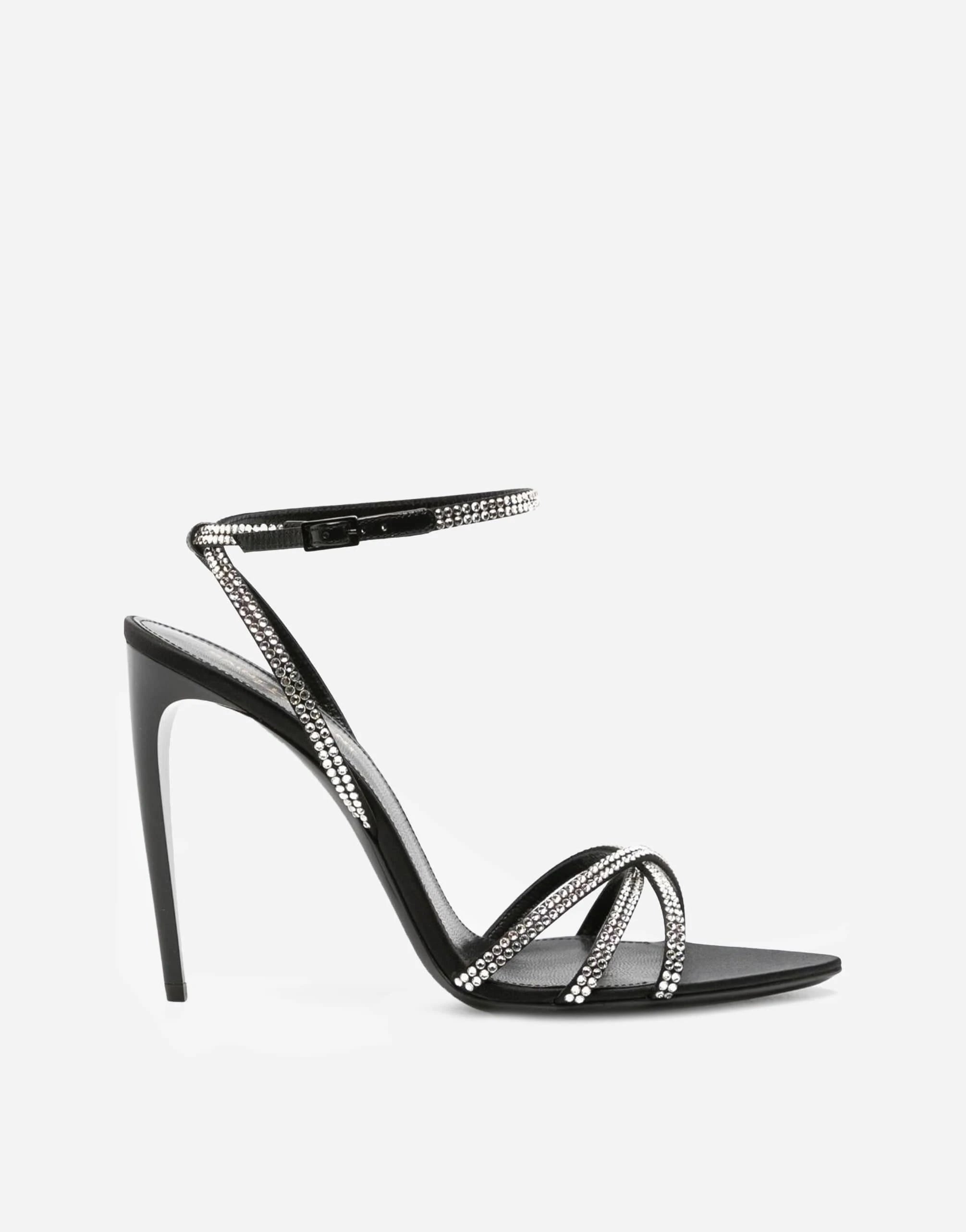 Saint Laurent Ava Rhinestone-Embellished Sandals