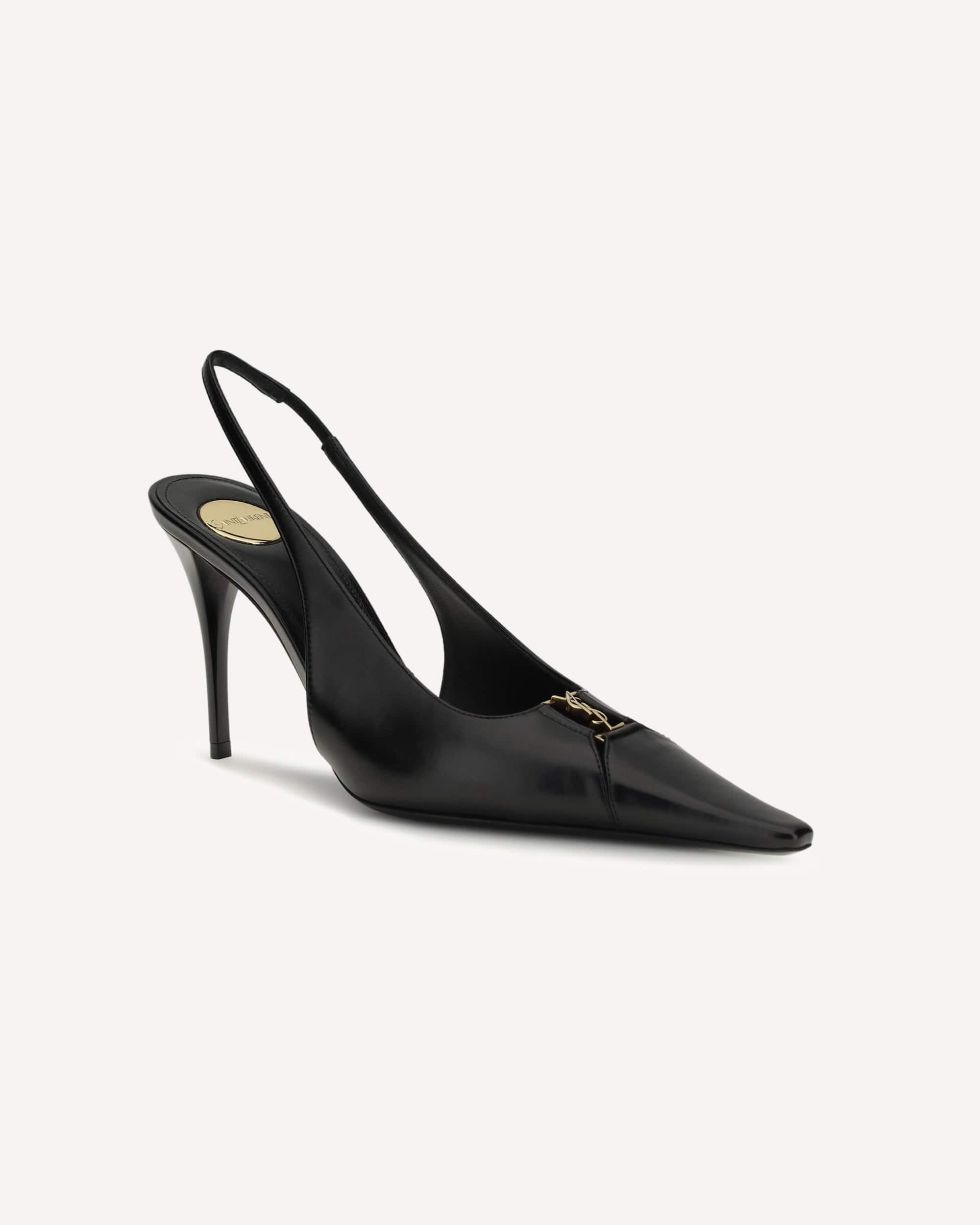 Saint Laurent Babylon Monogram Metallic Pumps - alternate view