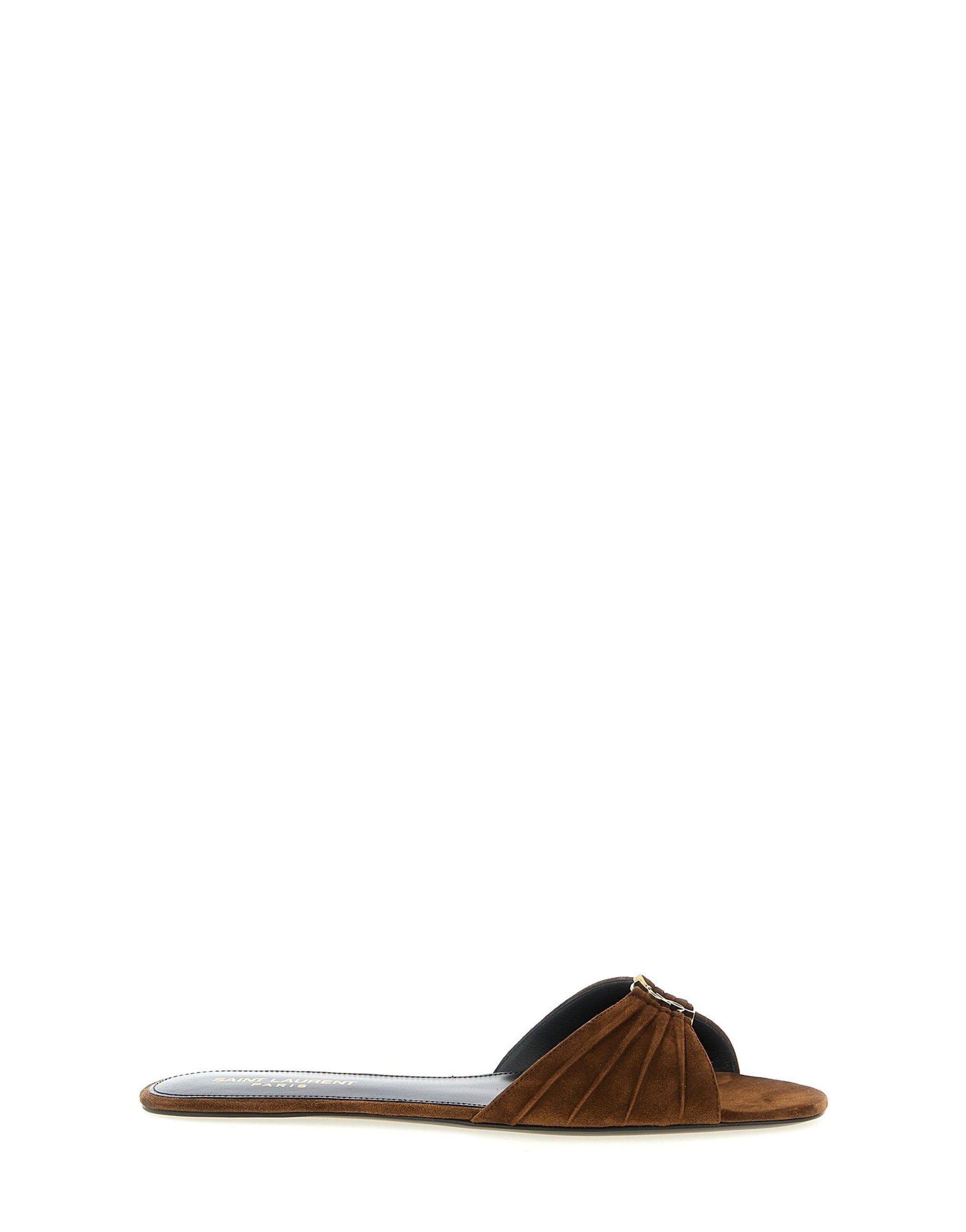Saint Laurent Babylone Brown Suede Mules