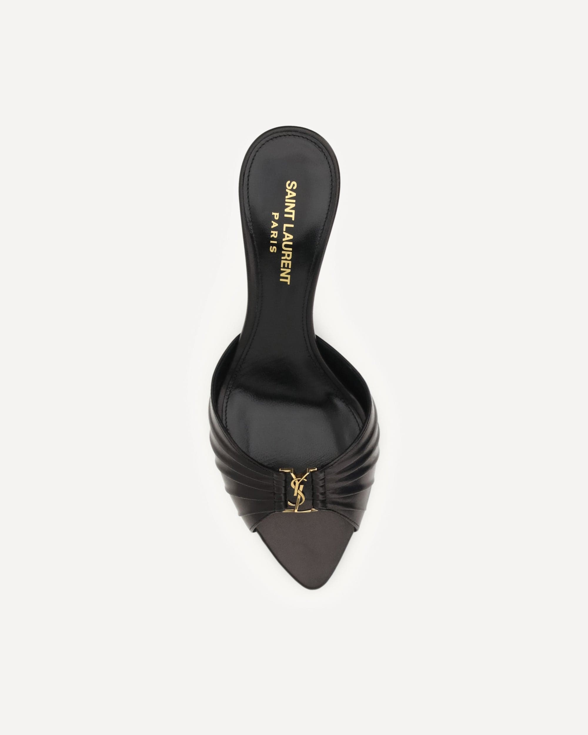 Saint Laurent Babylone Cassandre Peep-Toe Sandals