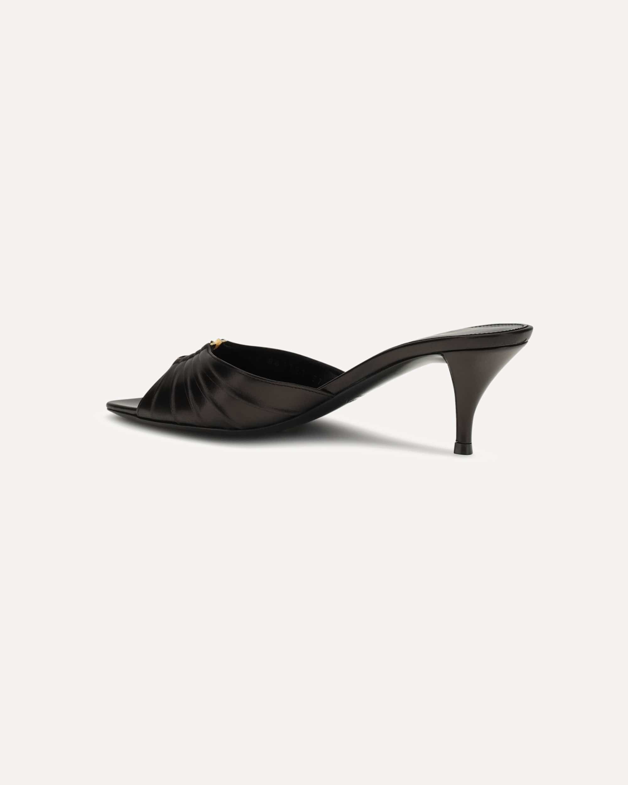 Saint Laurent Babylone Cassandre Peep-Toe Sandals