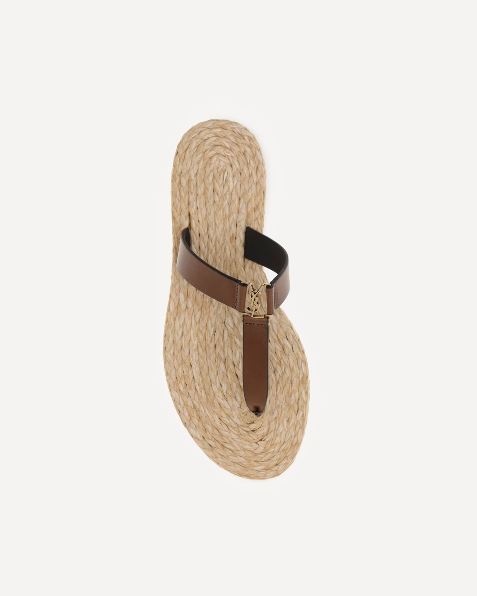 Saint Laurent Babylone Leather Thong Sandals
