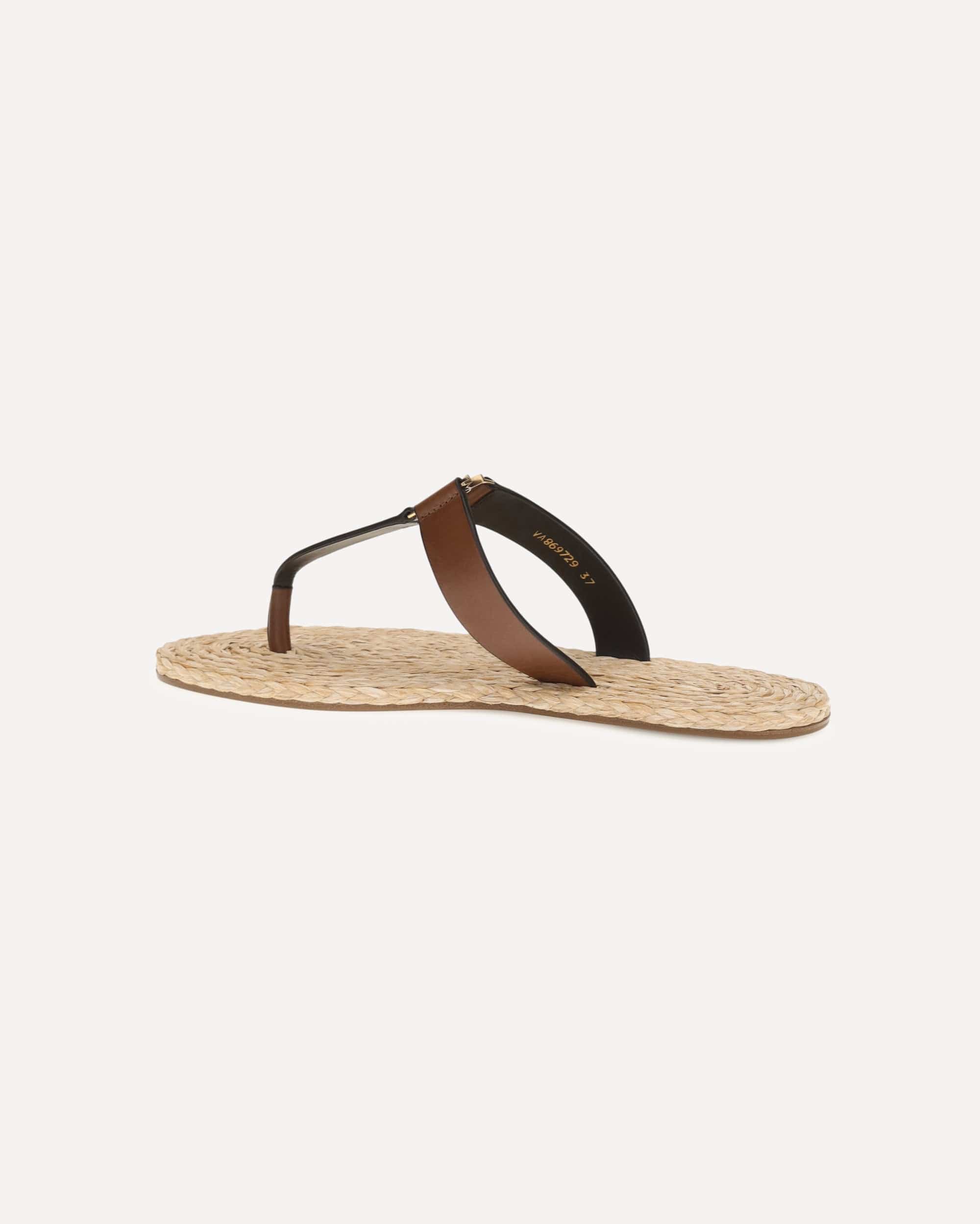 Saint Laurent Babylone Leather Thong Sandals