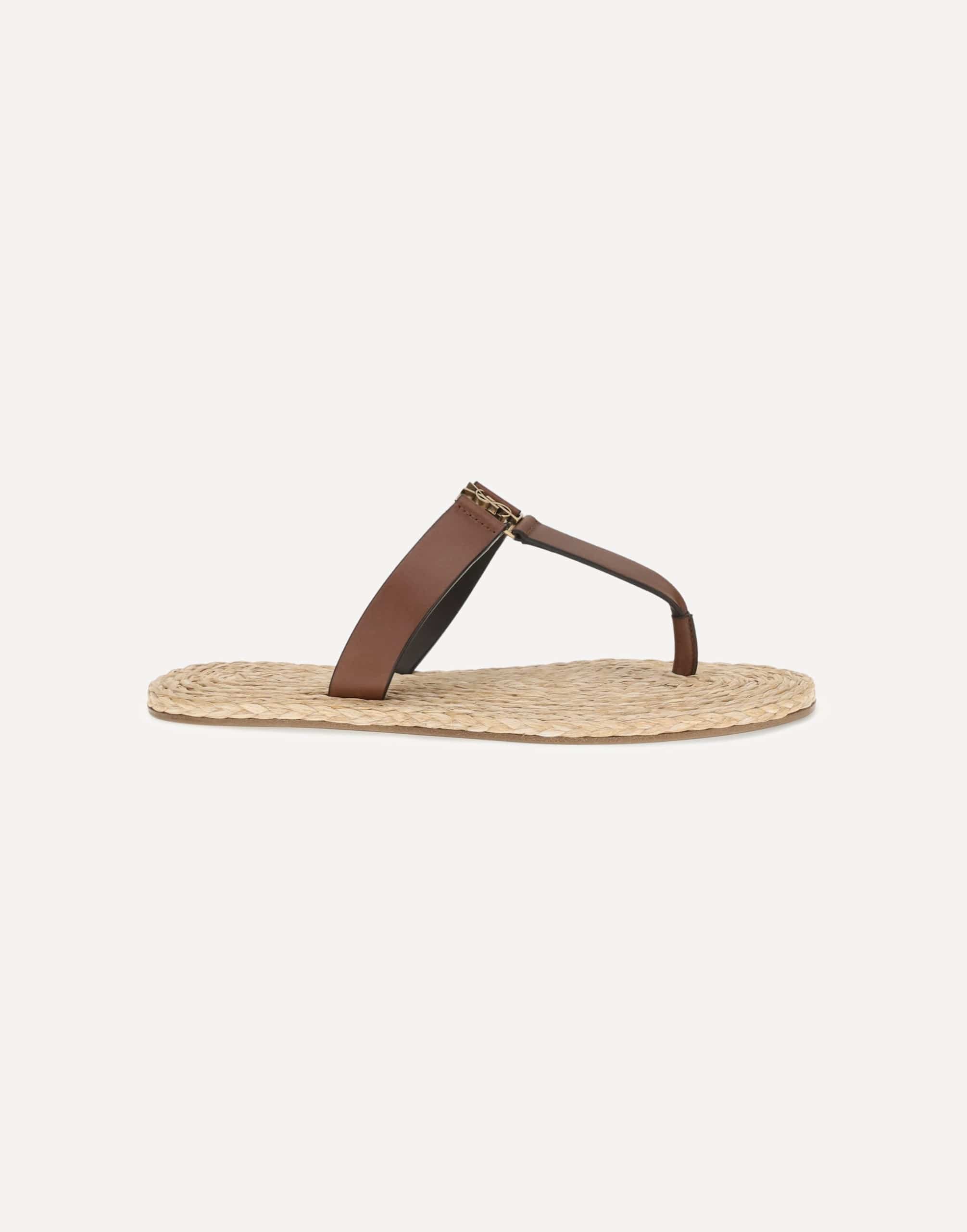 Saint Laurent Babylone Leather Thong Sandals
