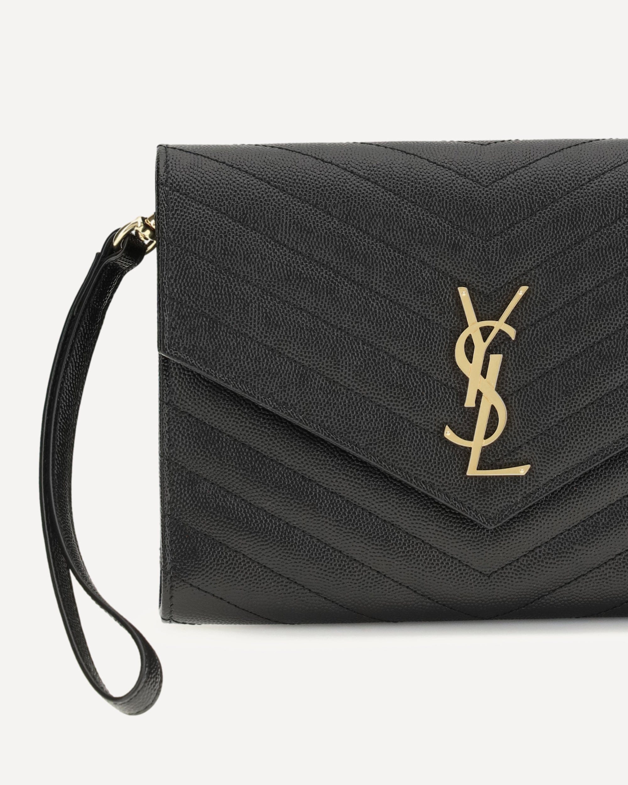Saint Laurent Black Calfskin Clutch