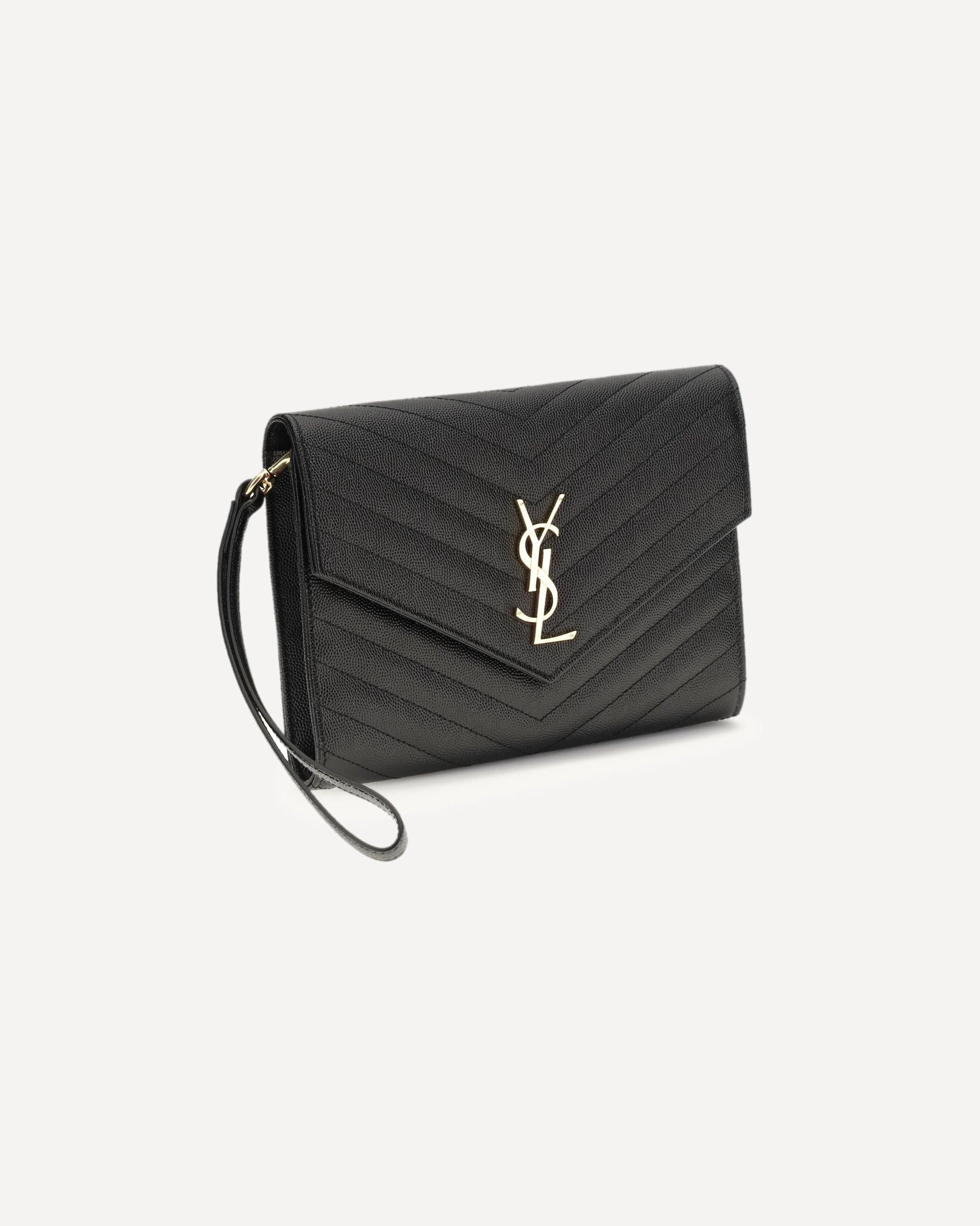 Saint Laurent Black Calfskin Clutch