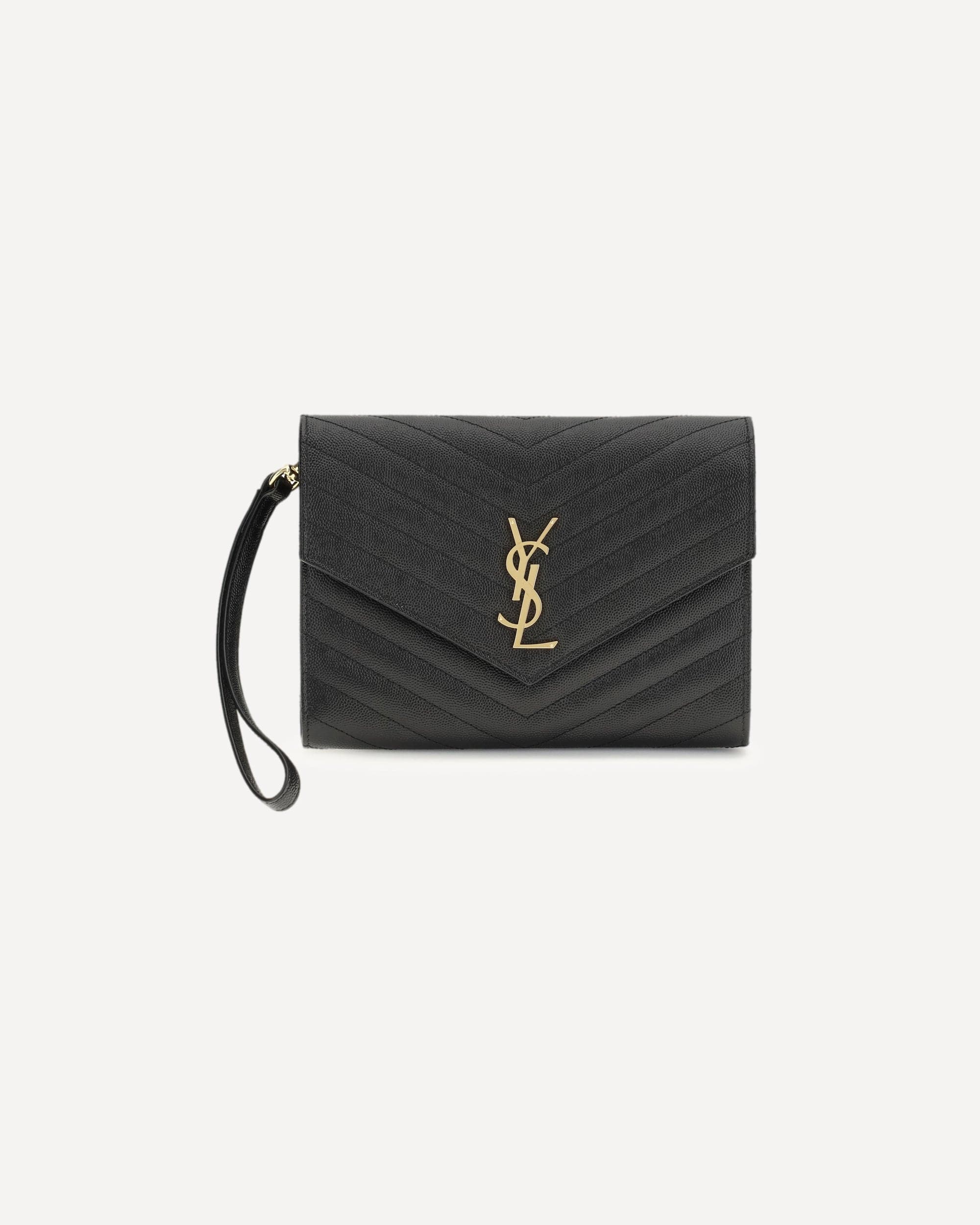 Saint Laurent Black Calfskin Clutch