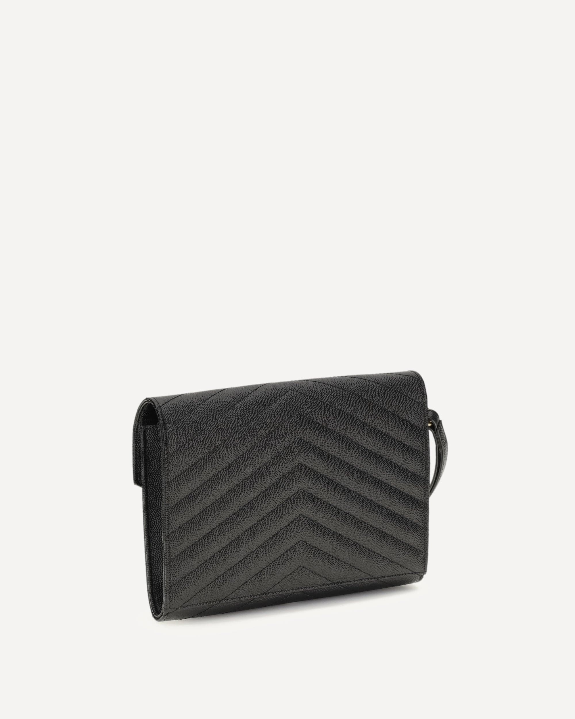 Saint Laurent Black Calfskin Clutch