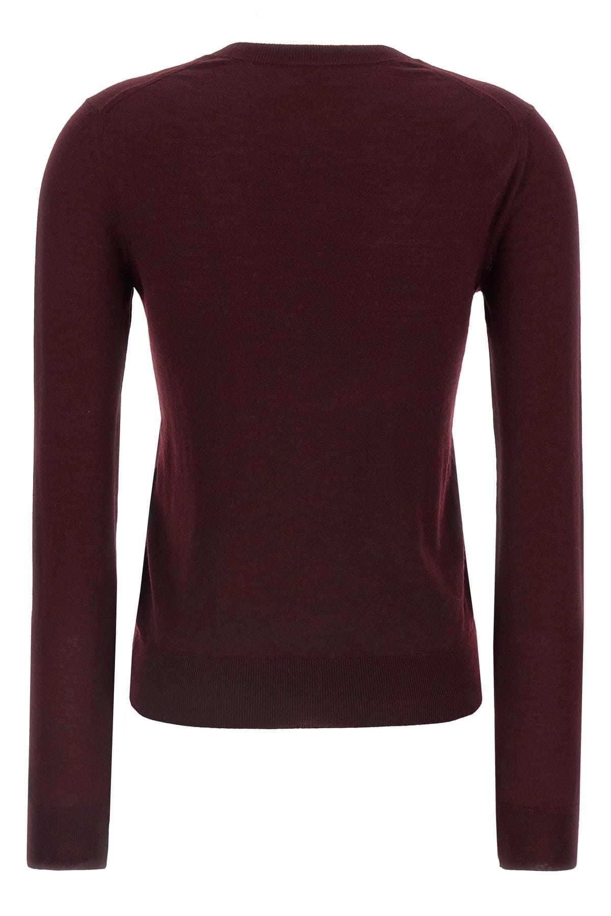 Saint Laurent Bordeaux Virgin Wool V-Neck Sweater - alternate view