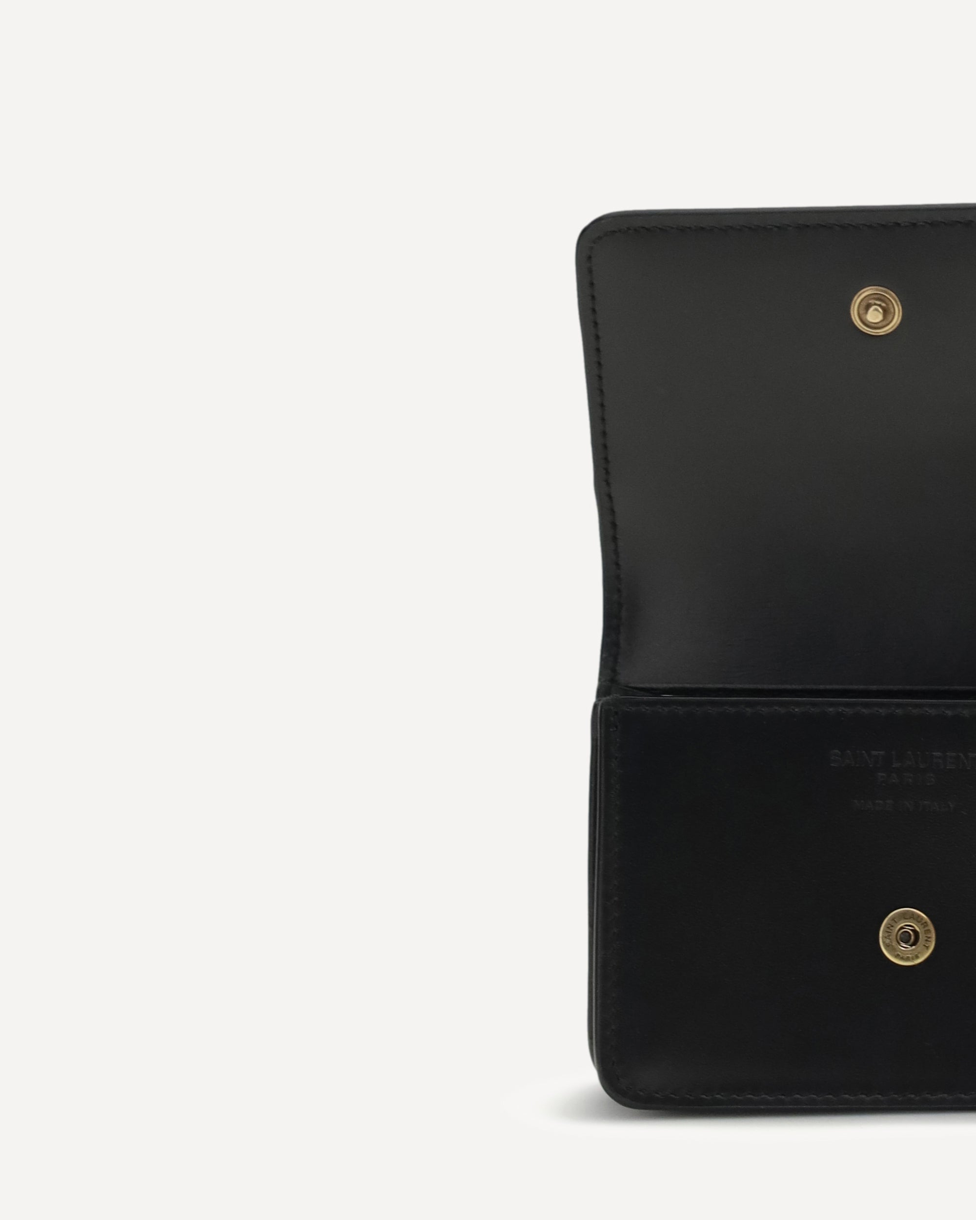 Saint Laurent Business Card Holder With Snap Closure