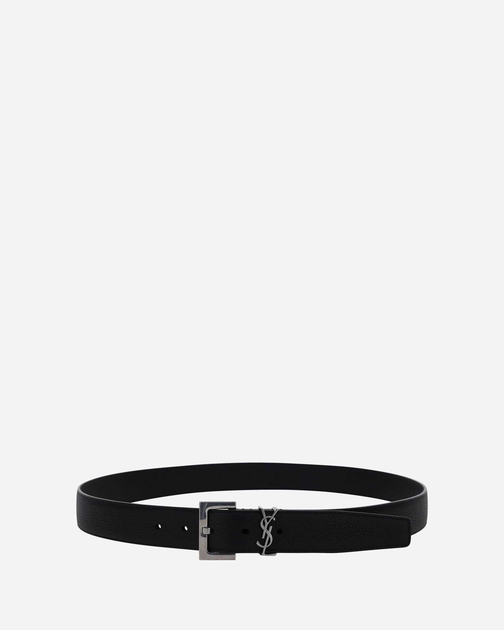 Saint Laurent Calfskin Belt With Ysl Loop Logo