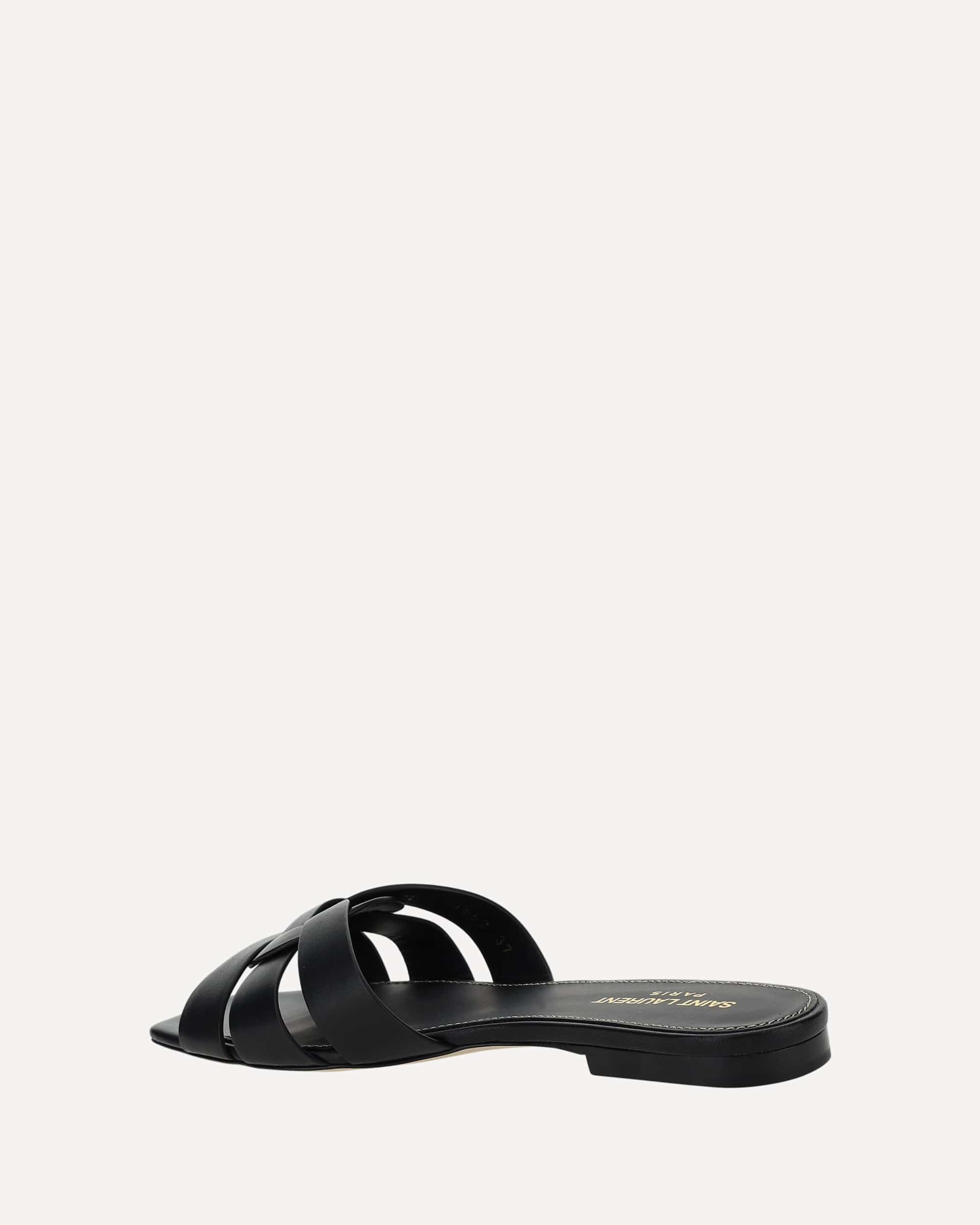 Saint Laurent Calfskin Sandals With Braided Front - alternate view