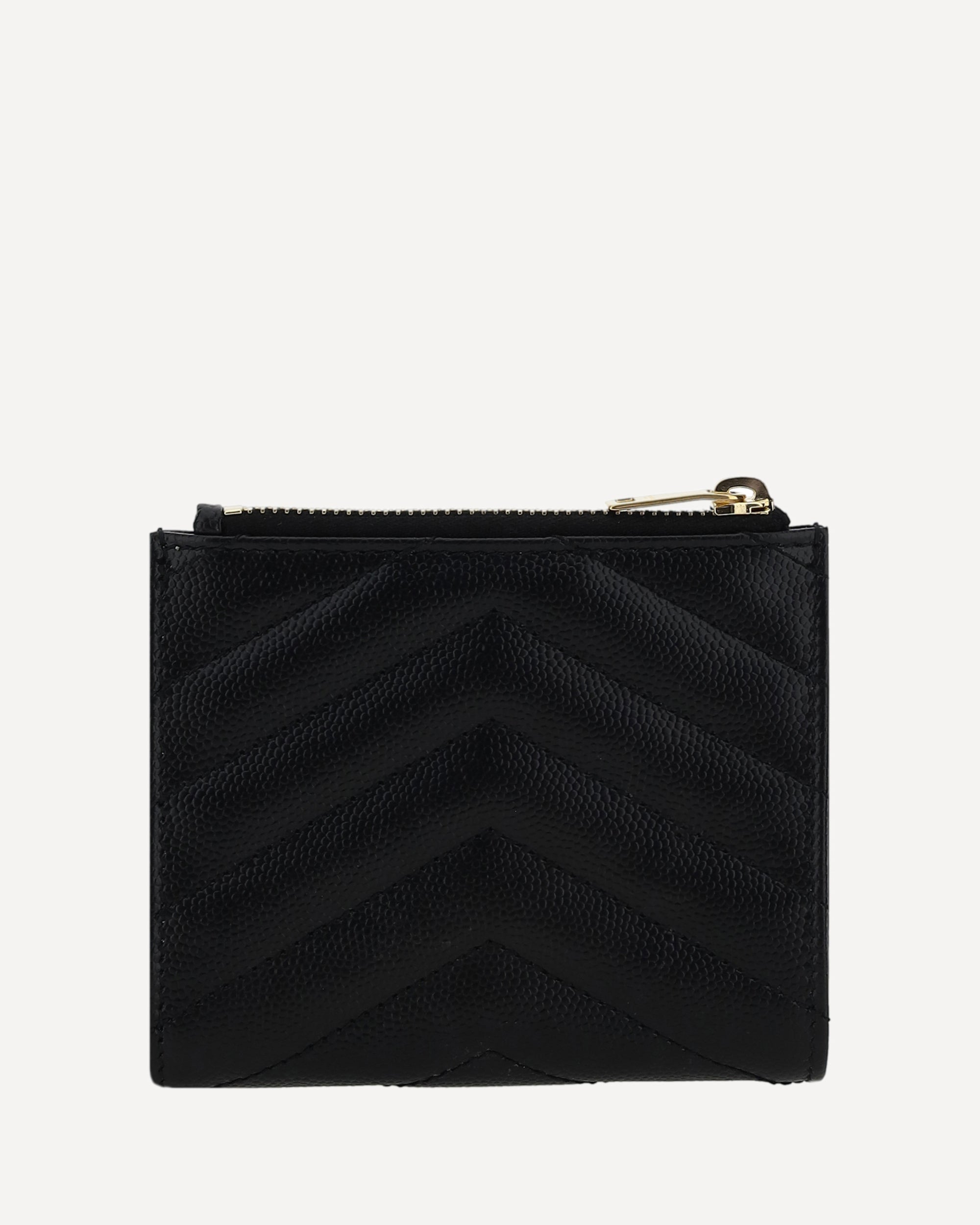 Saint Laurent Calfskin Wallet With Matelassé Embossed Monogram