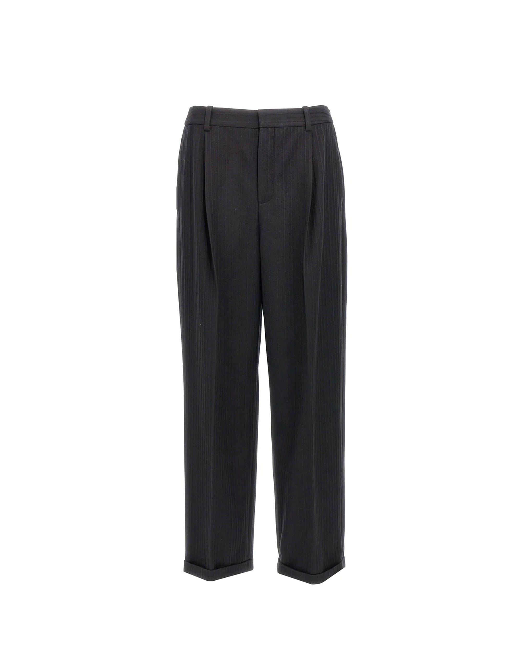 Saint Laurent Cashmere And Wool Flannel 90's Striped Pants