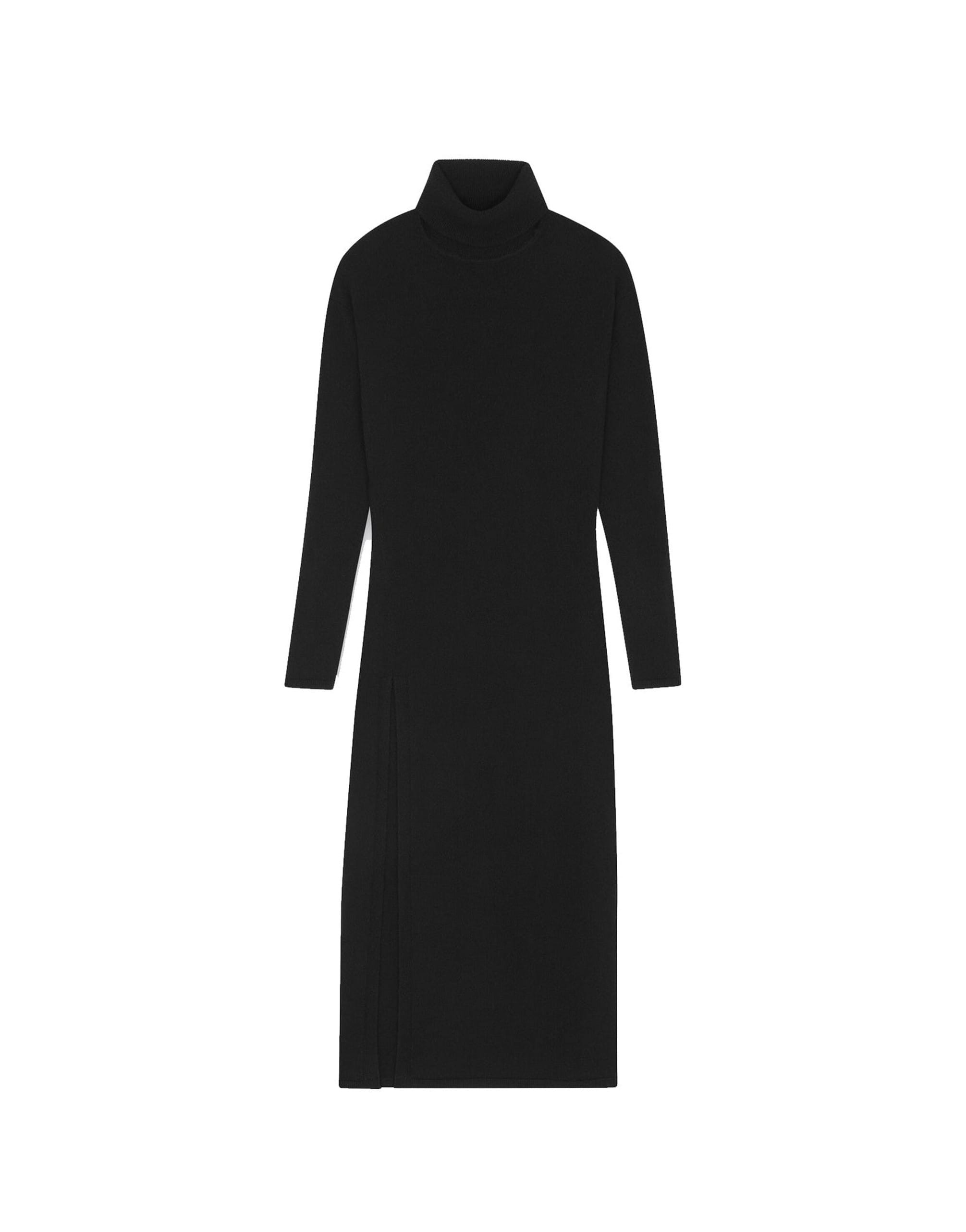 Saint Laurent Cashmere Maxi Dress With Side Vent