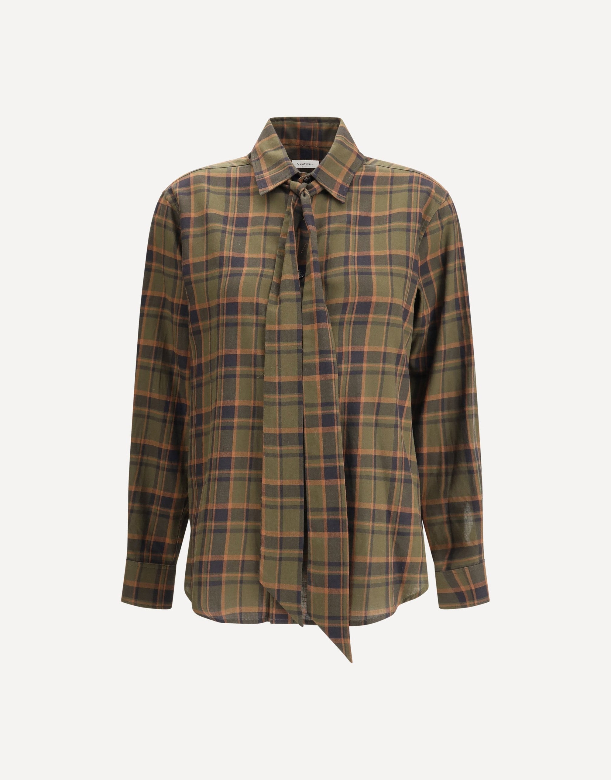 Saint Laurent Cassandre Check Lavallière Shirt