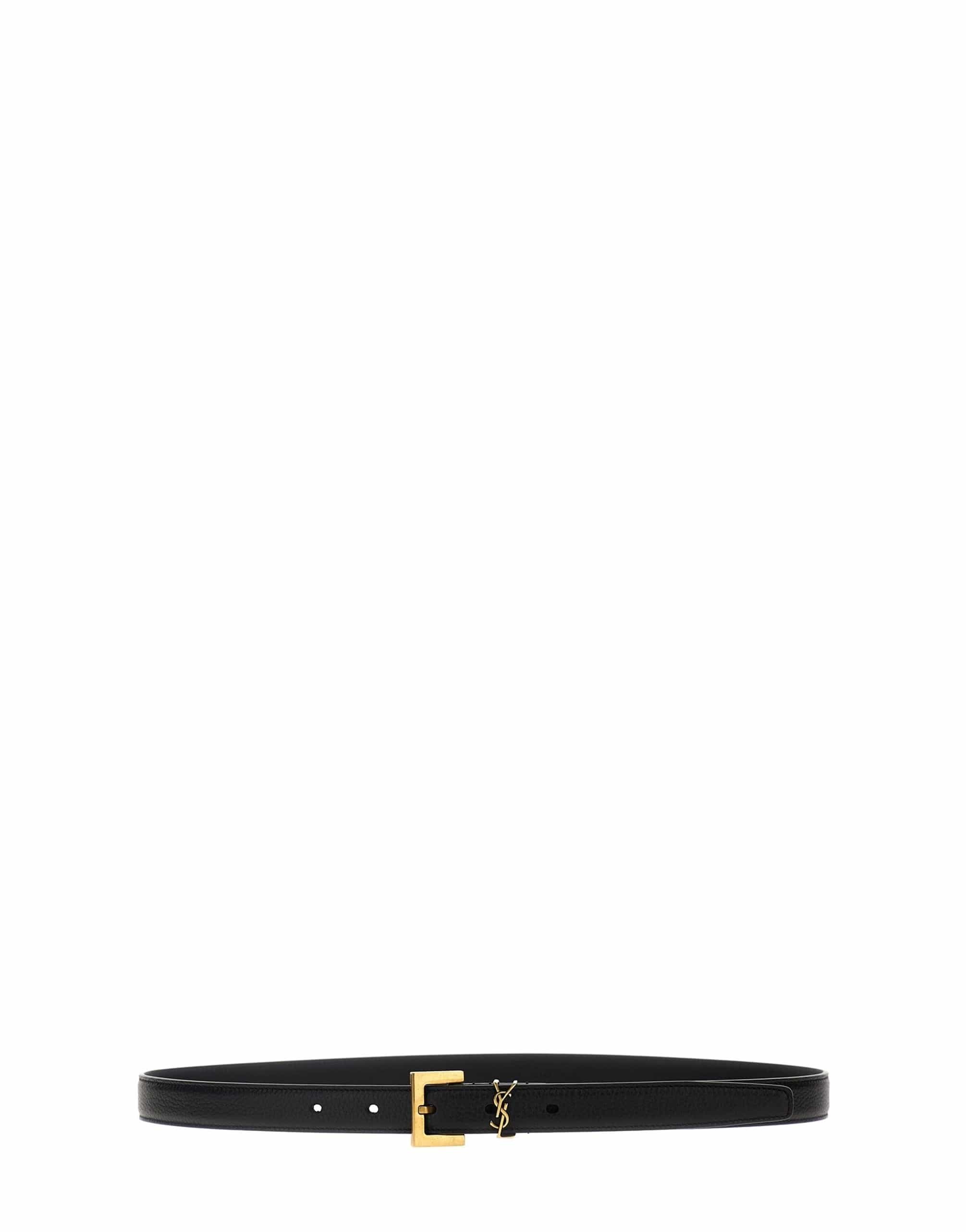 Saint Laurent Cassandre Leather Belt