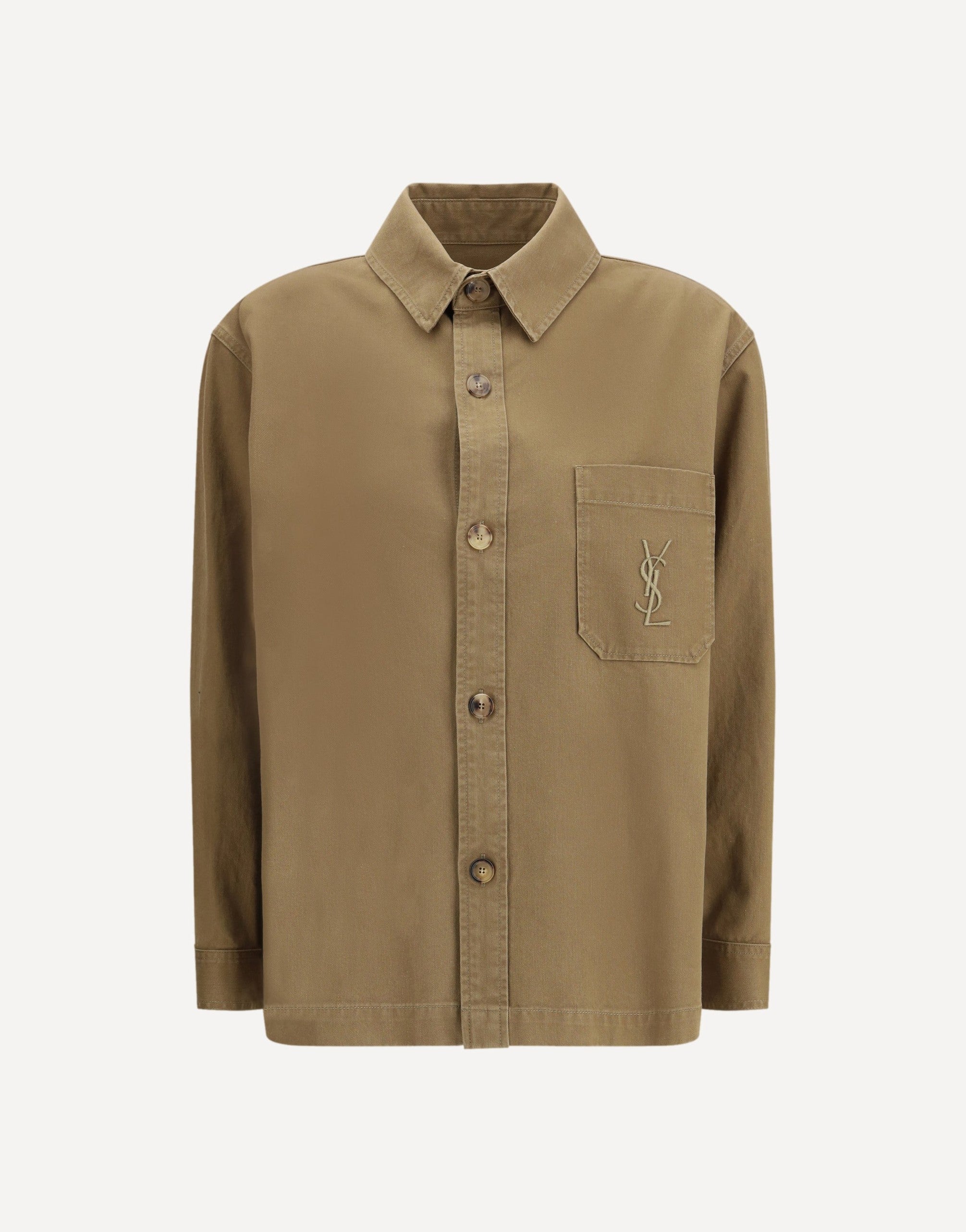Saint Laurent カサンドラ オーバーシャツ コットンリネンギャバジン