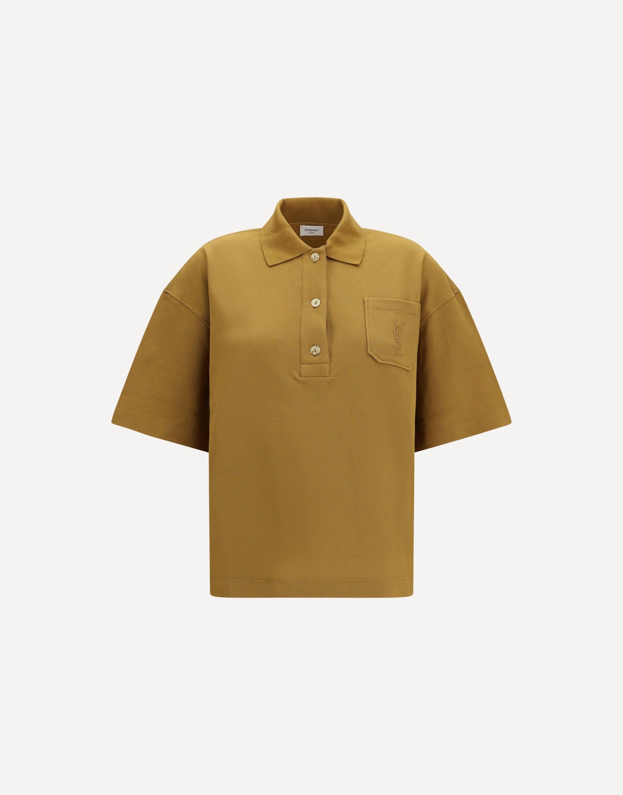 Saint Laurent Cassandre polo en piqué oversize