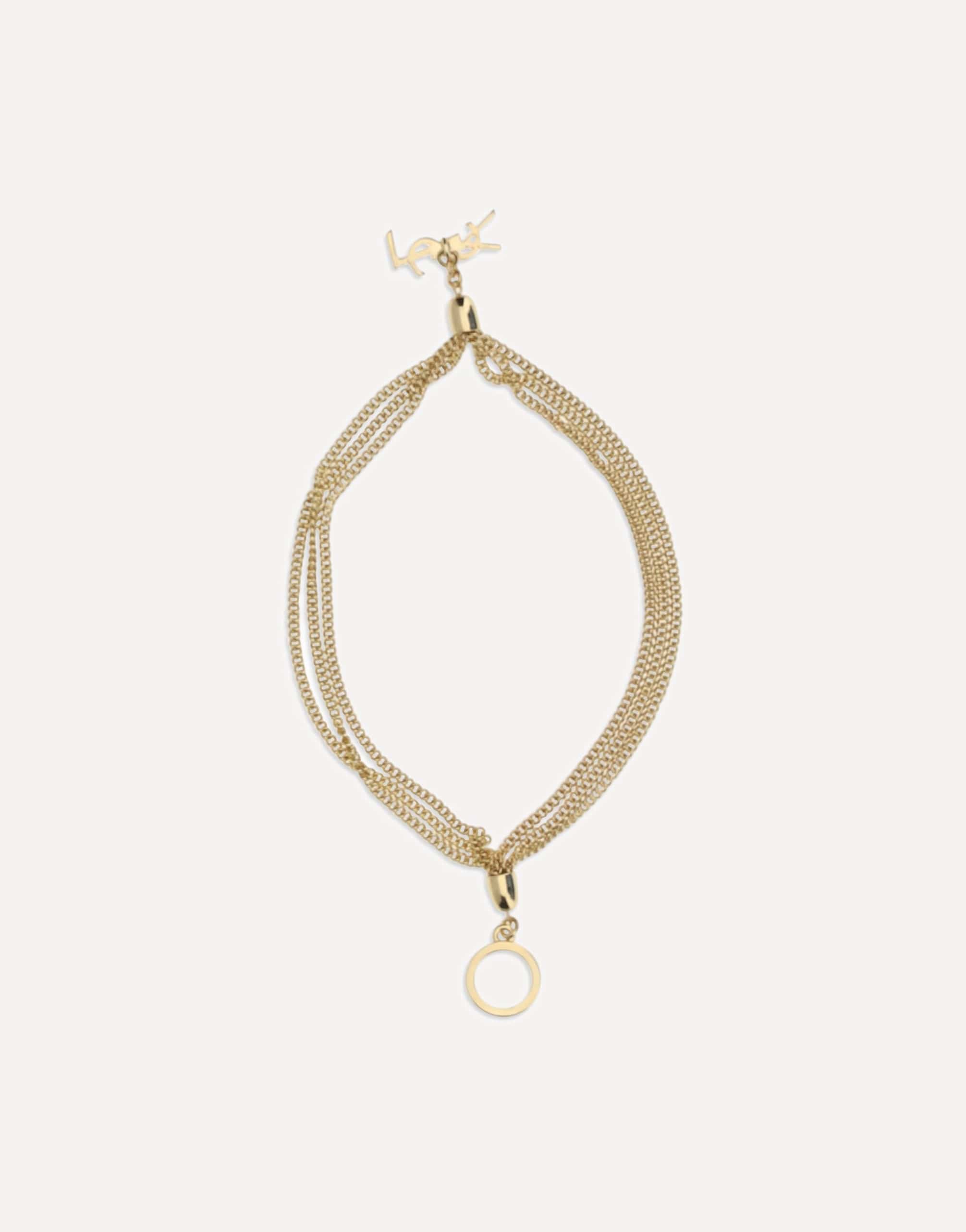Saint Laurent Cassandre Pendant Tassel Bracelet