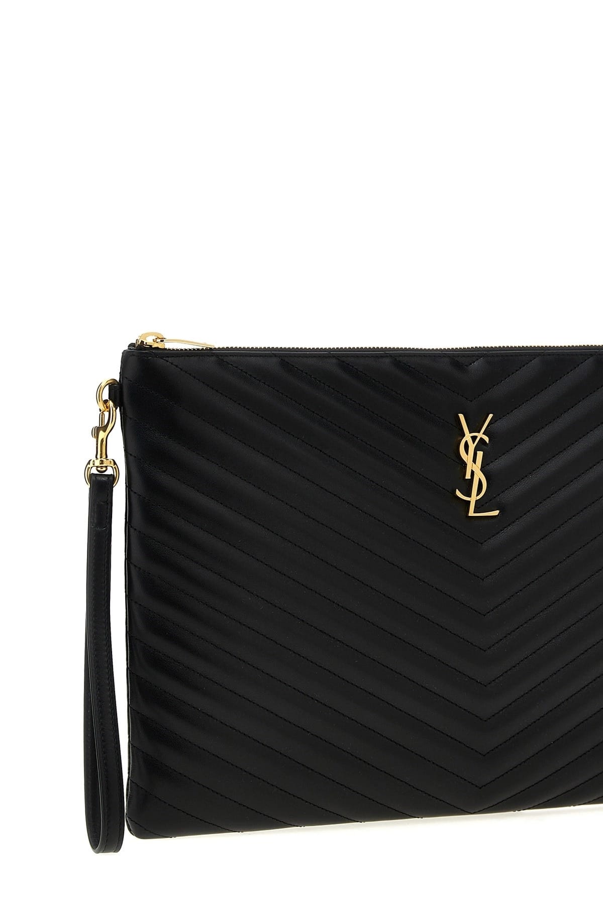 Saint Laurent Saint Laurent Cassandre Quilted Leather Clutch