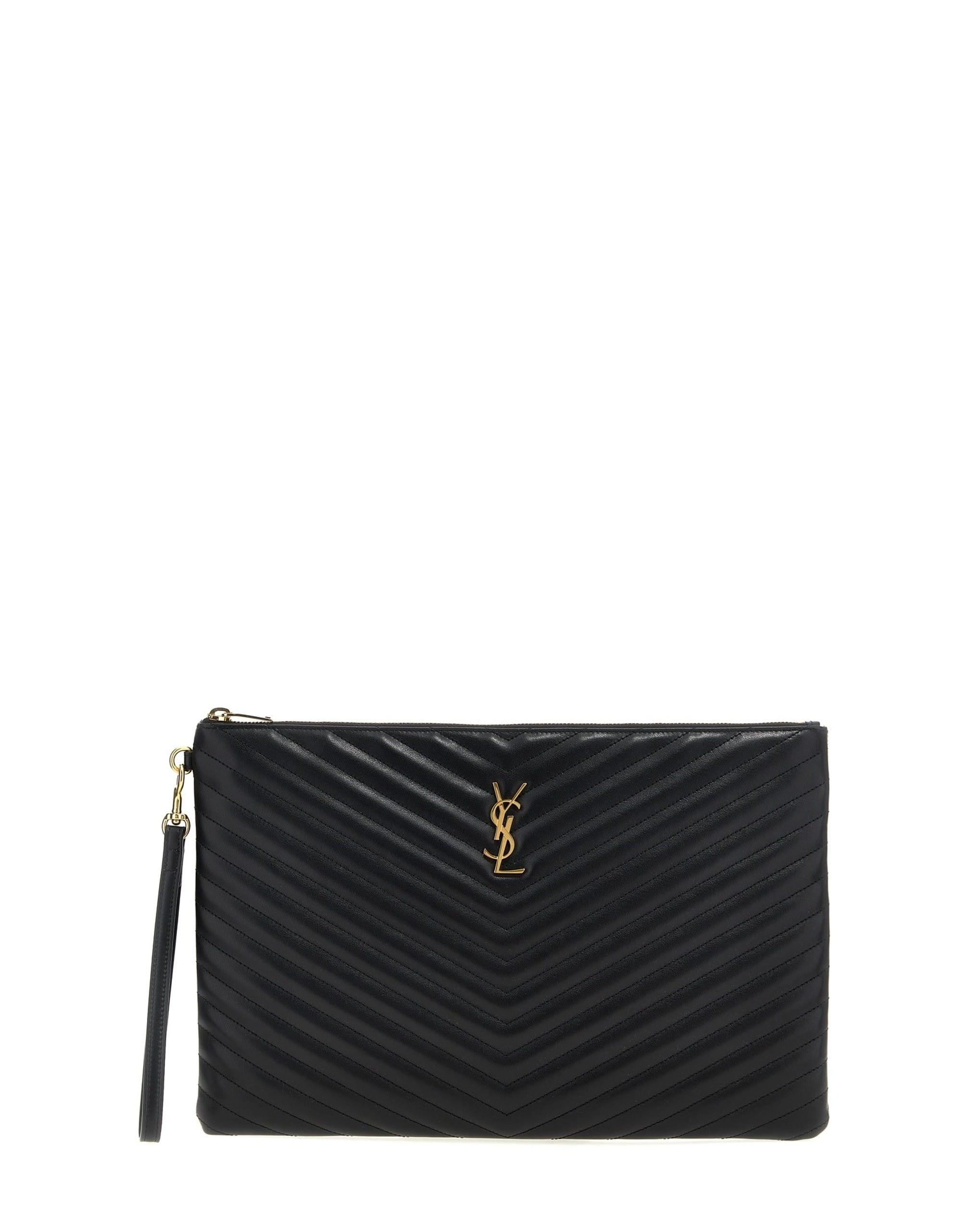 Saint Laurent Saint Laurent Cassandre Quilted Leather Clutch