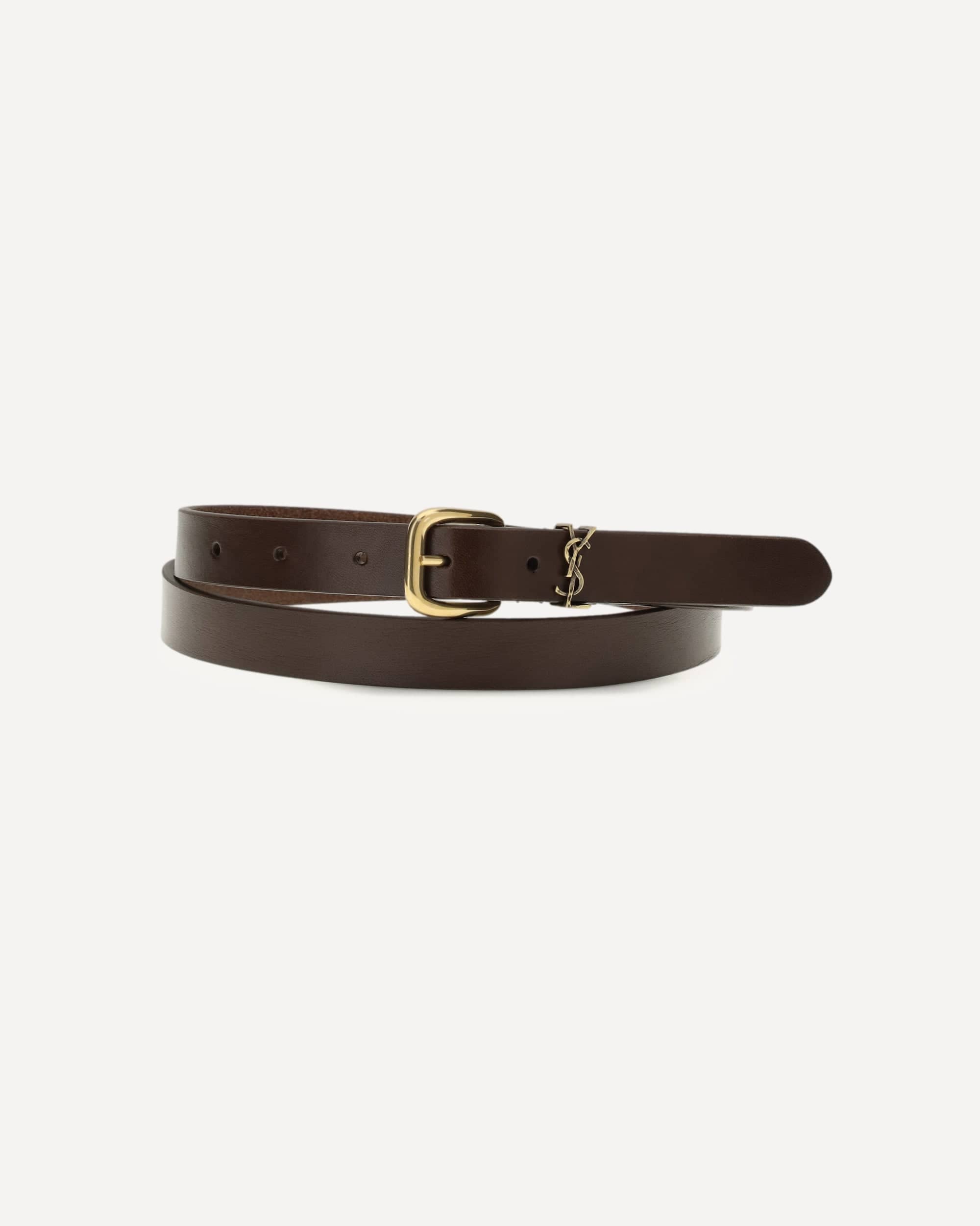 Saint Laurent Cassandre Rectangular Buckle Belt