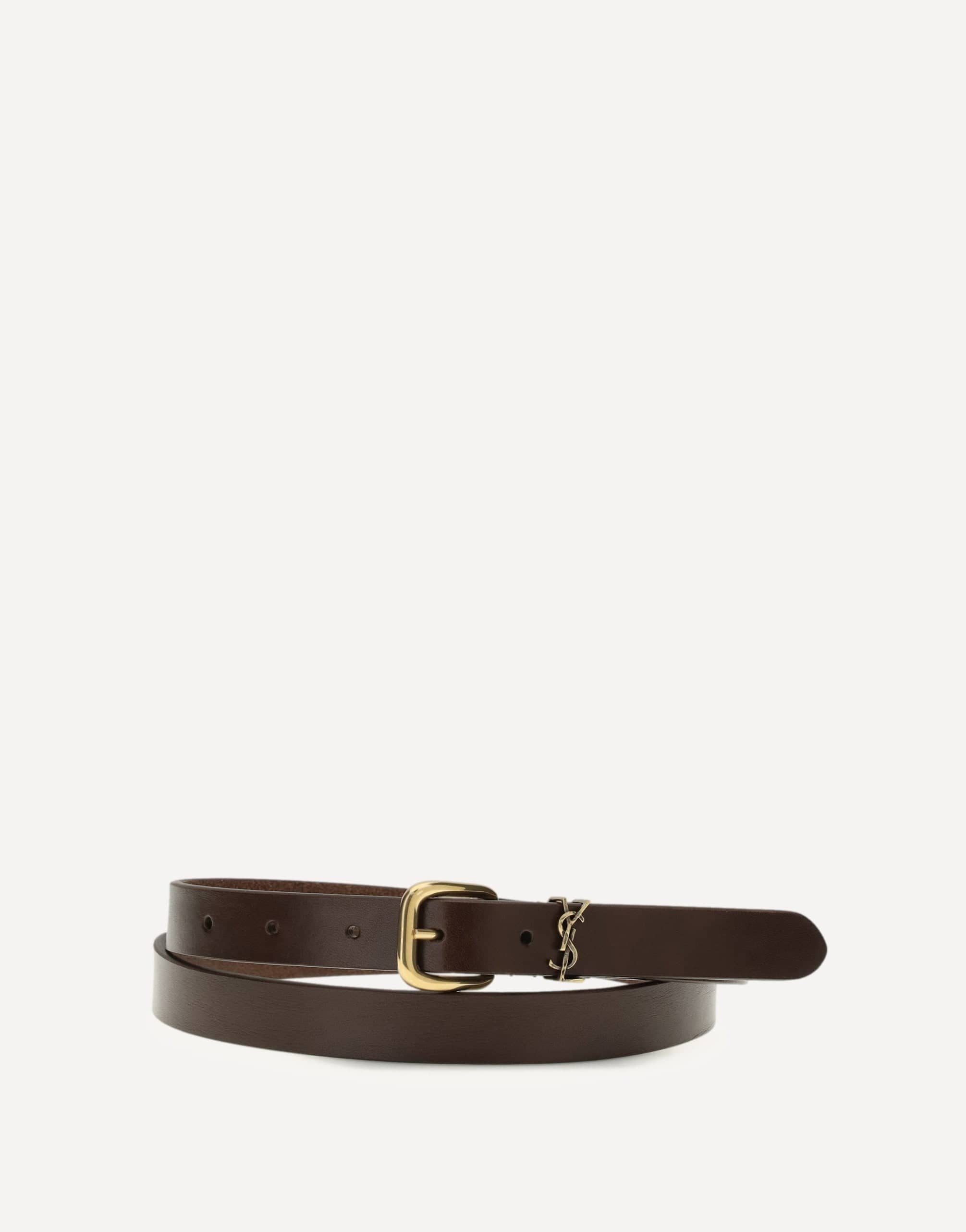 Saint Laurent Cassandre Rectangular Buckle Belt