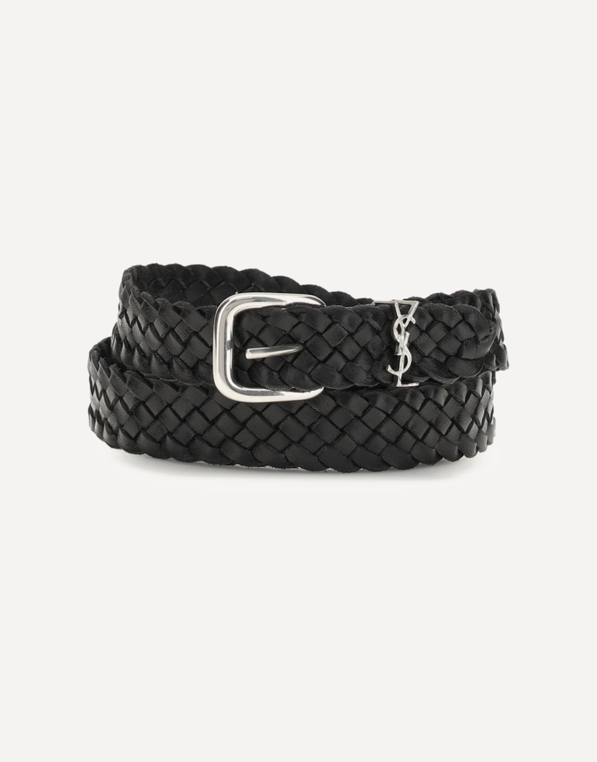 Saint Laurent Cassandre Rectangular Buckle Belt