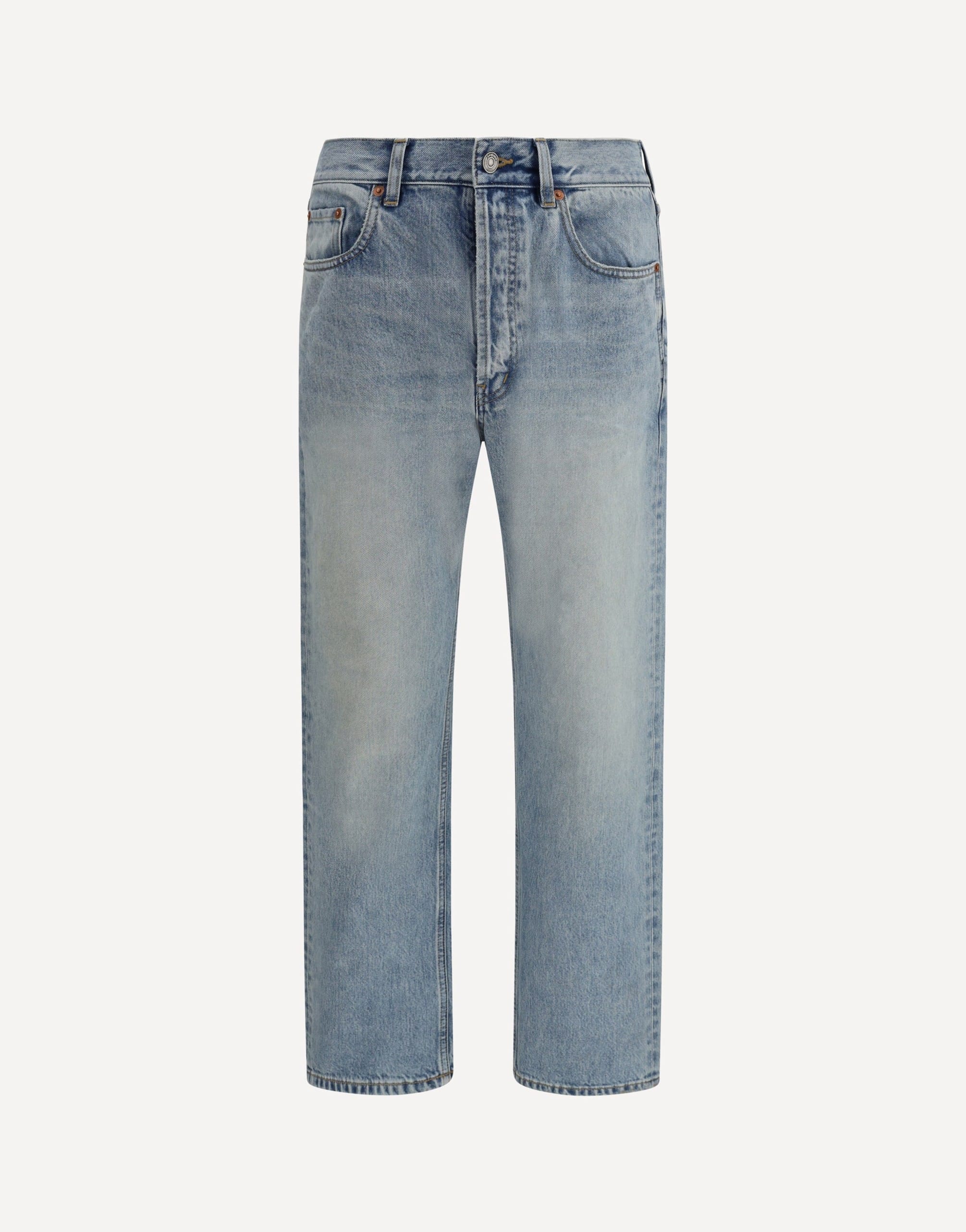 Saint Laurent Cotton Denim Jeans With Stonewashed Finish