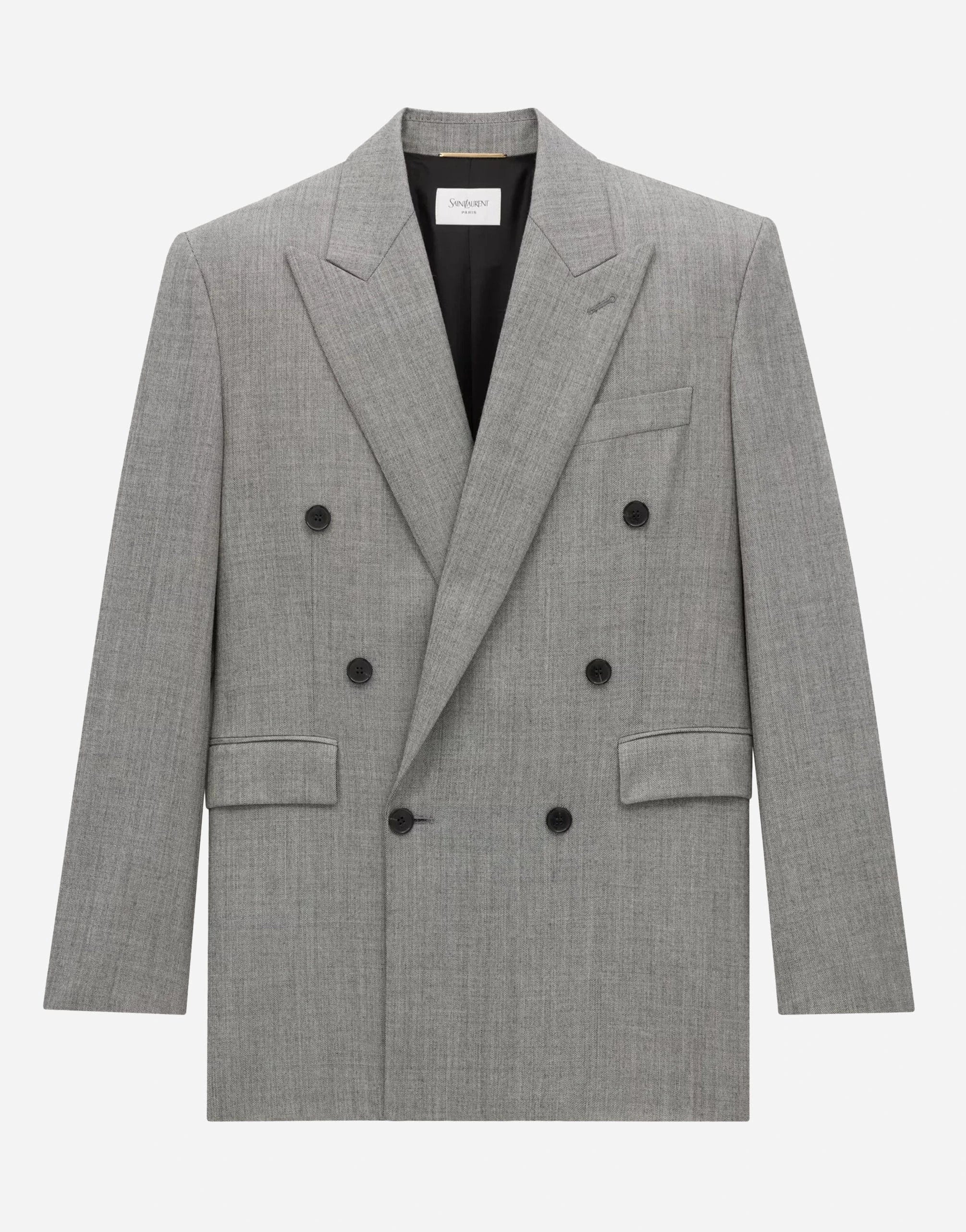 Saint Laurent Double-Breasted Twill Wool Blazer Jacket