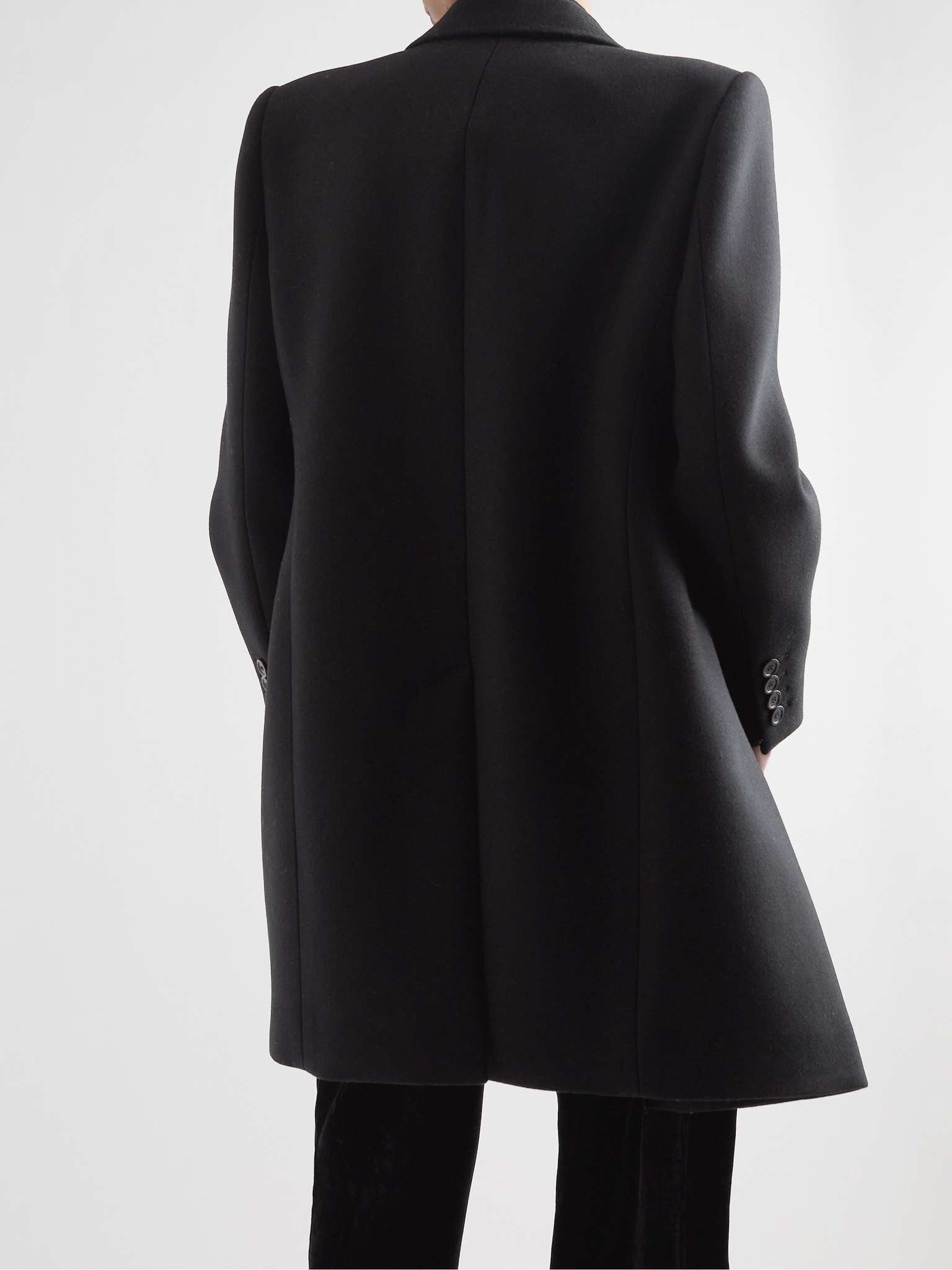 Saint Laurent Double-Breasted Wool Overcoat