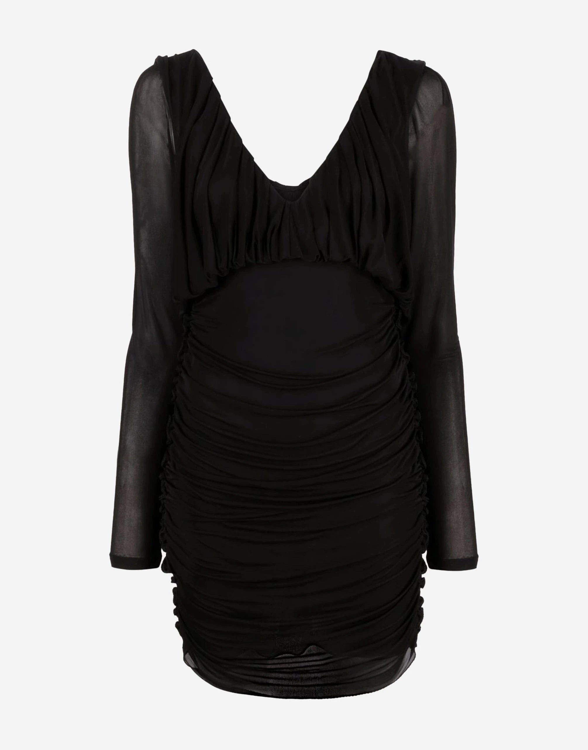 Saint Laurent Draped V-Neck Minidress