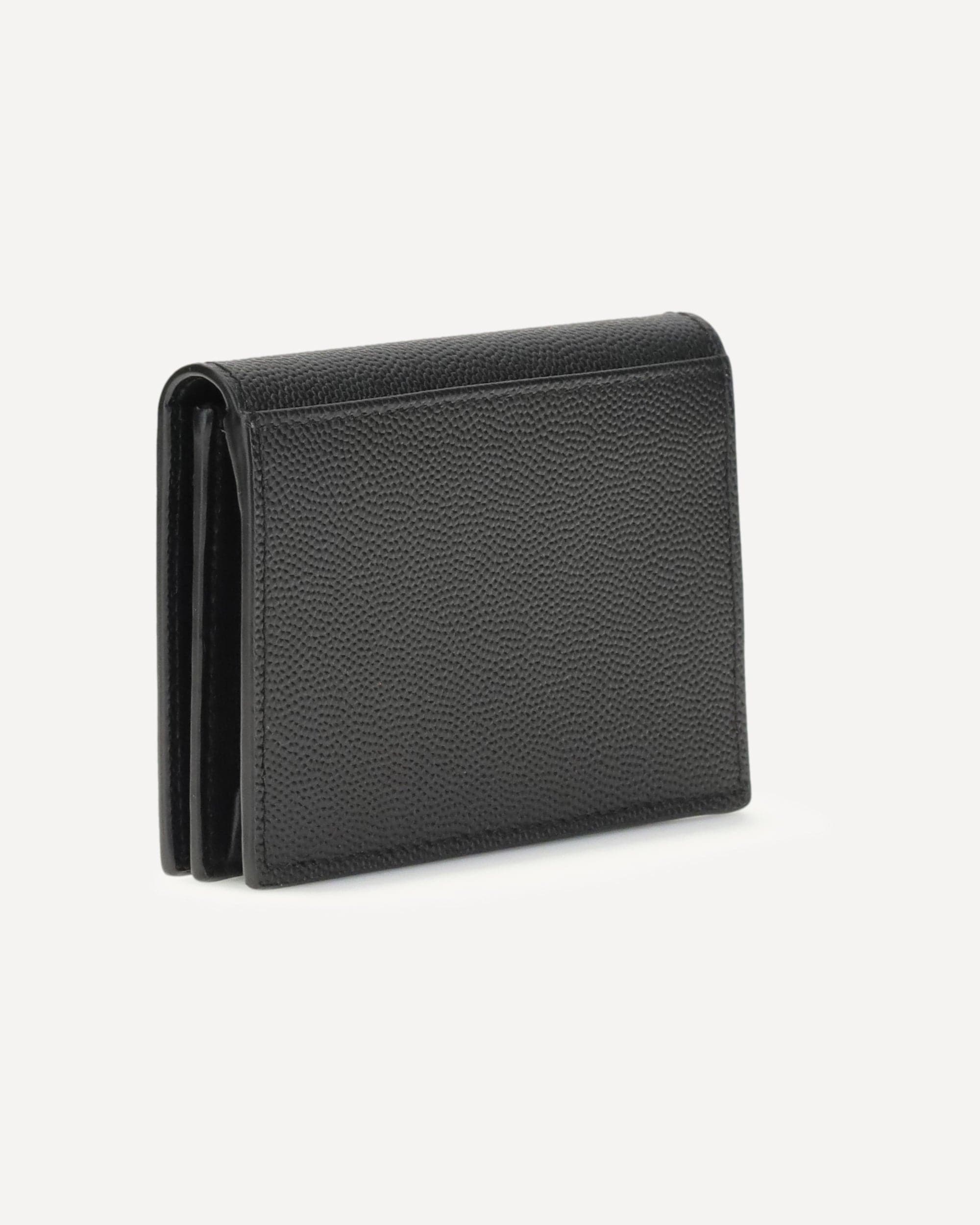 Saint Laurent Grain De Poudre Leather Business Card Holder