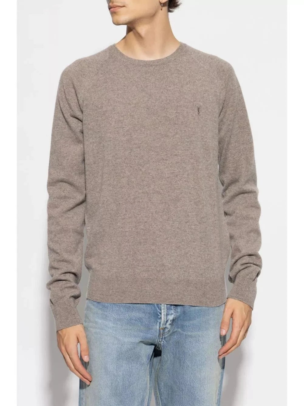 Saint Laurent Grey Cassandre Cashmere Sweater