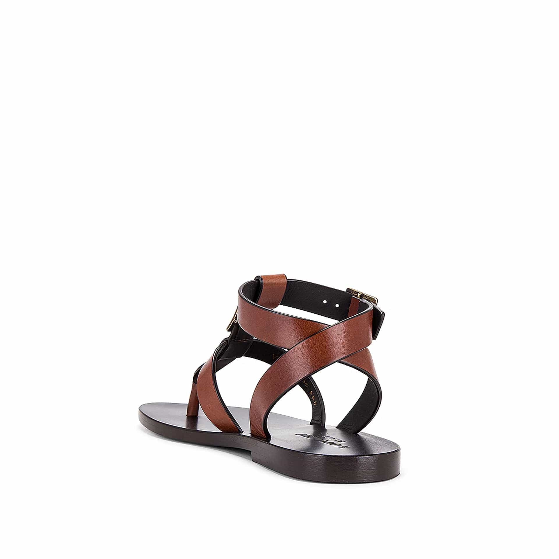 Saint Laurent Hardy Leather Sandals With Buckle