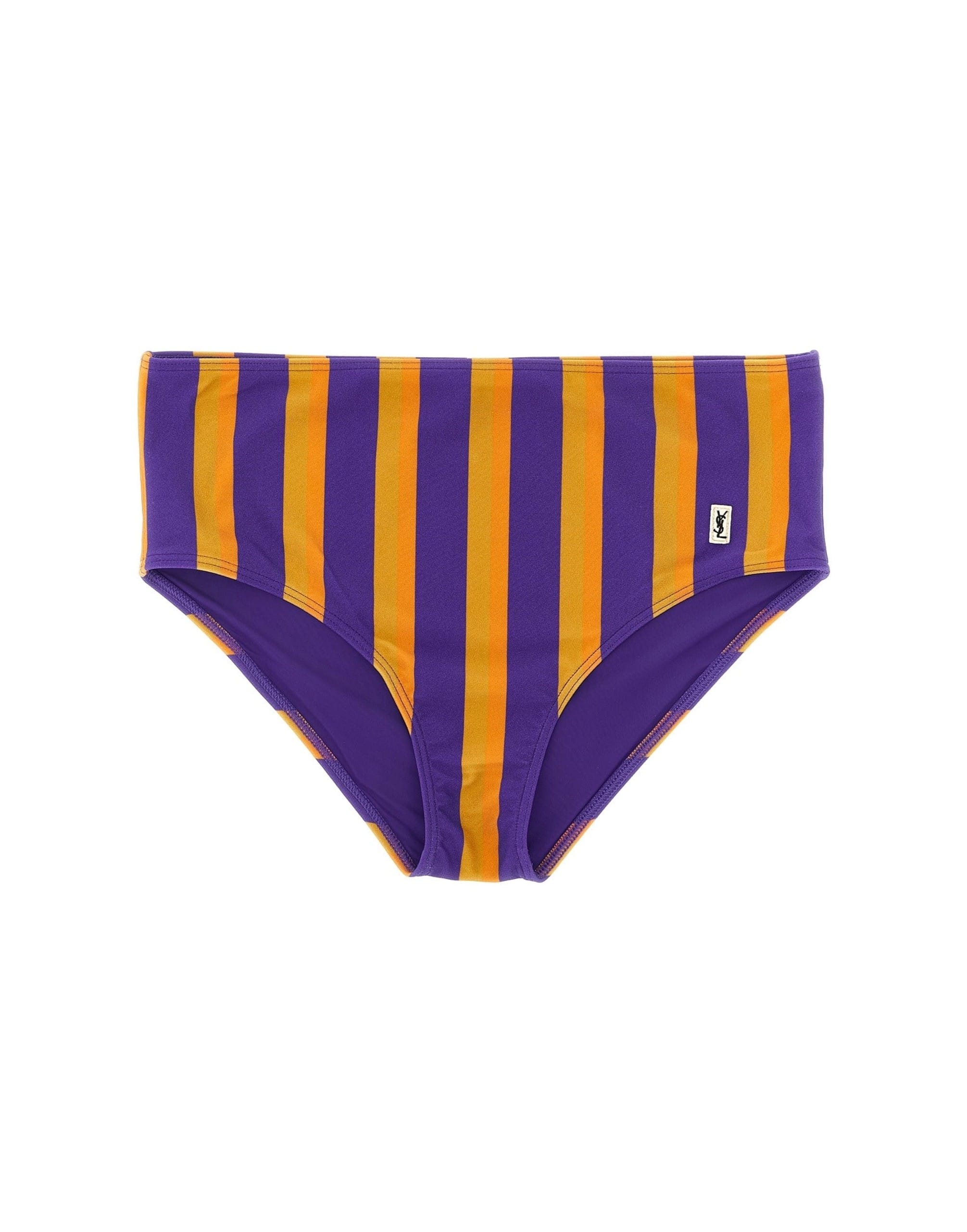 Saint Laurent Saint Laurent High-Waist Striped Bikini Briefs